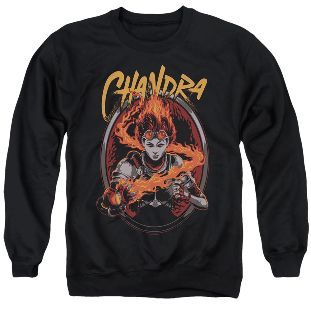 Magic The Gathering Chandra Mens Crewneck Sweatshirt Black Officially Licensed