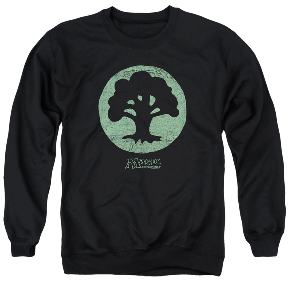 Magic The Gathering Green Symbol Mens Crewneck Sweatshirt Black Officially Licensed