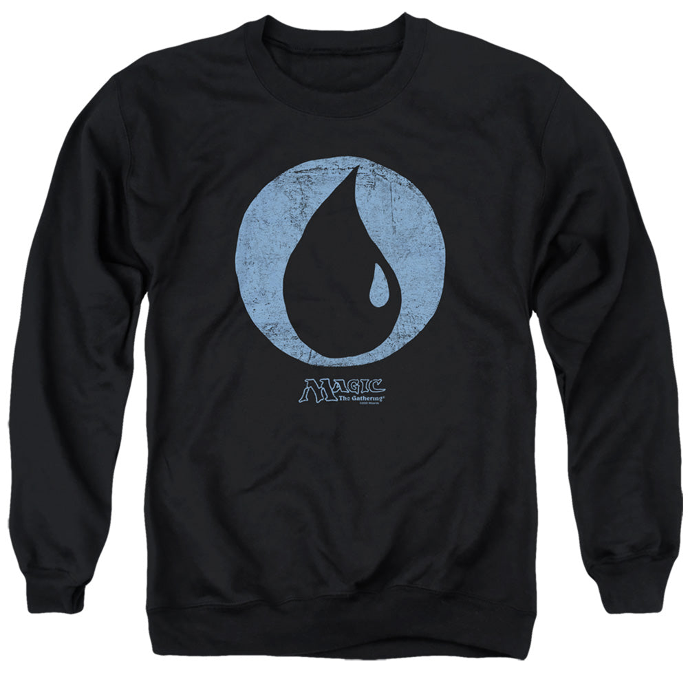 Magic The Gathering Blue Symbol Mens Crewneck Sweatshirt Black Officially Licensed