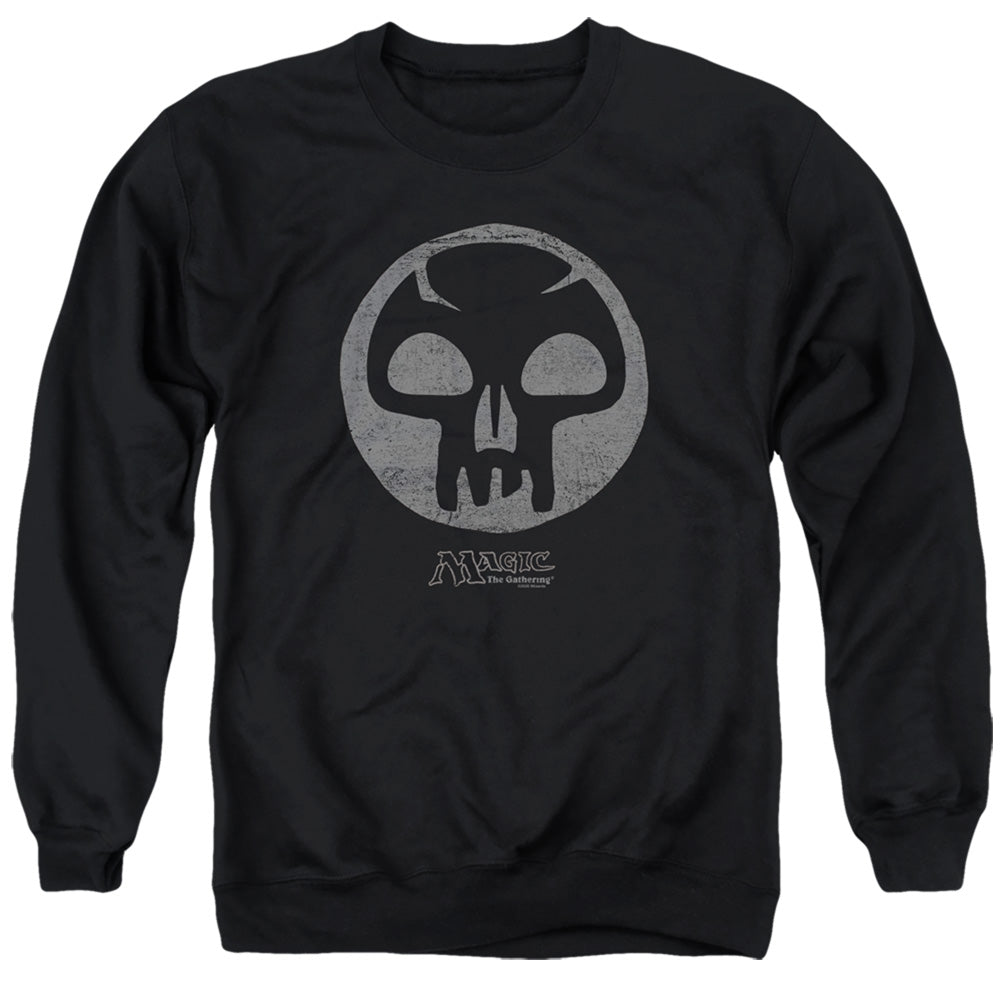 Magic The Gathering Black Symbol Mens Crewneck Sweatshirt Black Officially Licensed