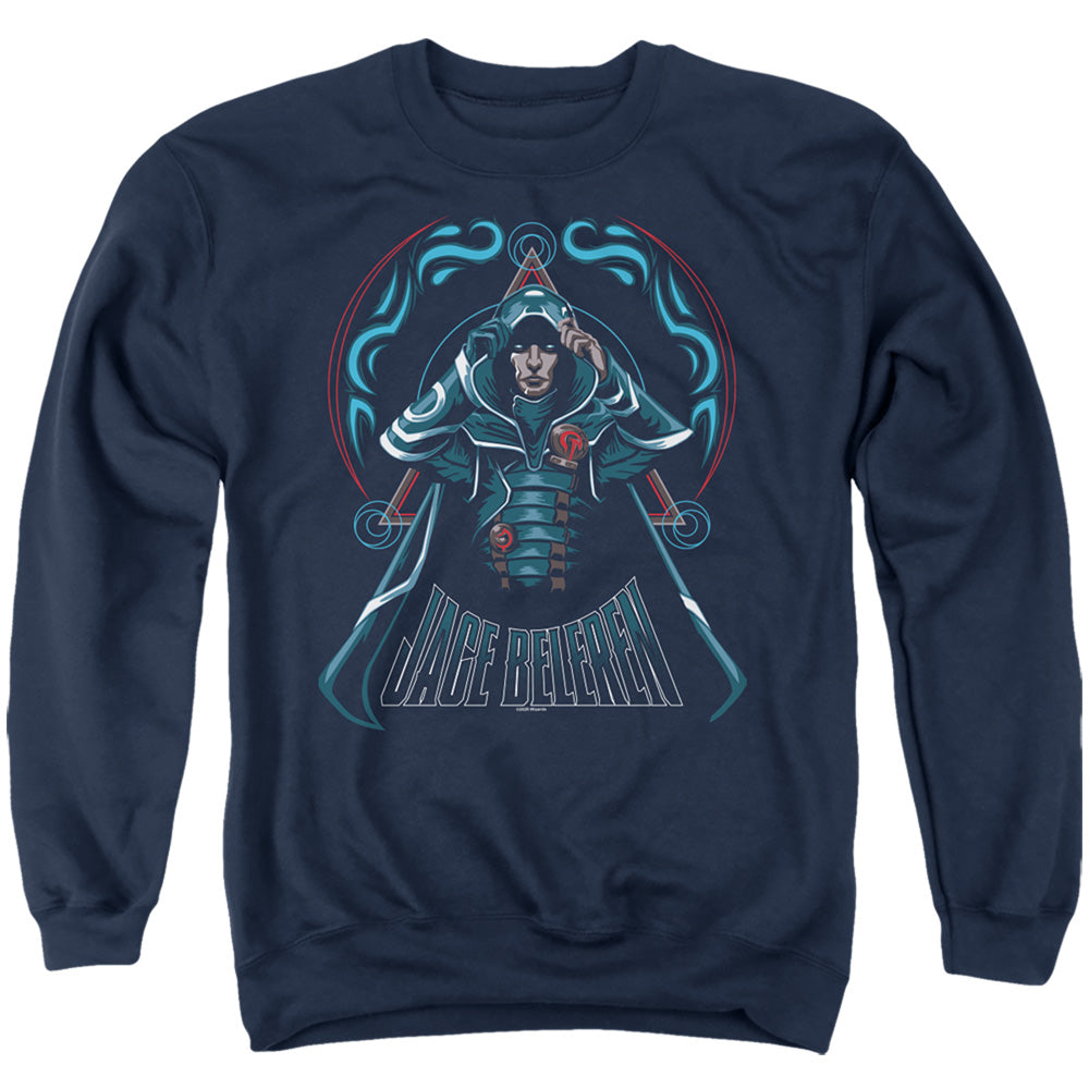 Magic The Gathering Jace Mens Crewneck Sweatshirt Navy Officially Licensed