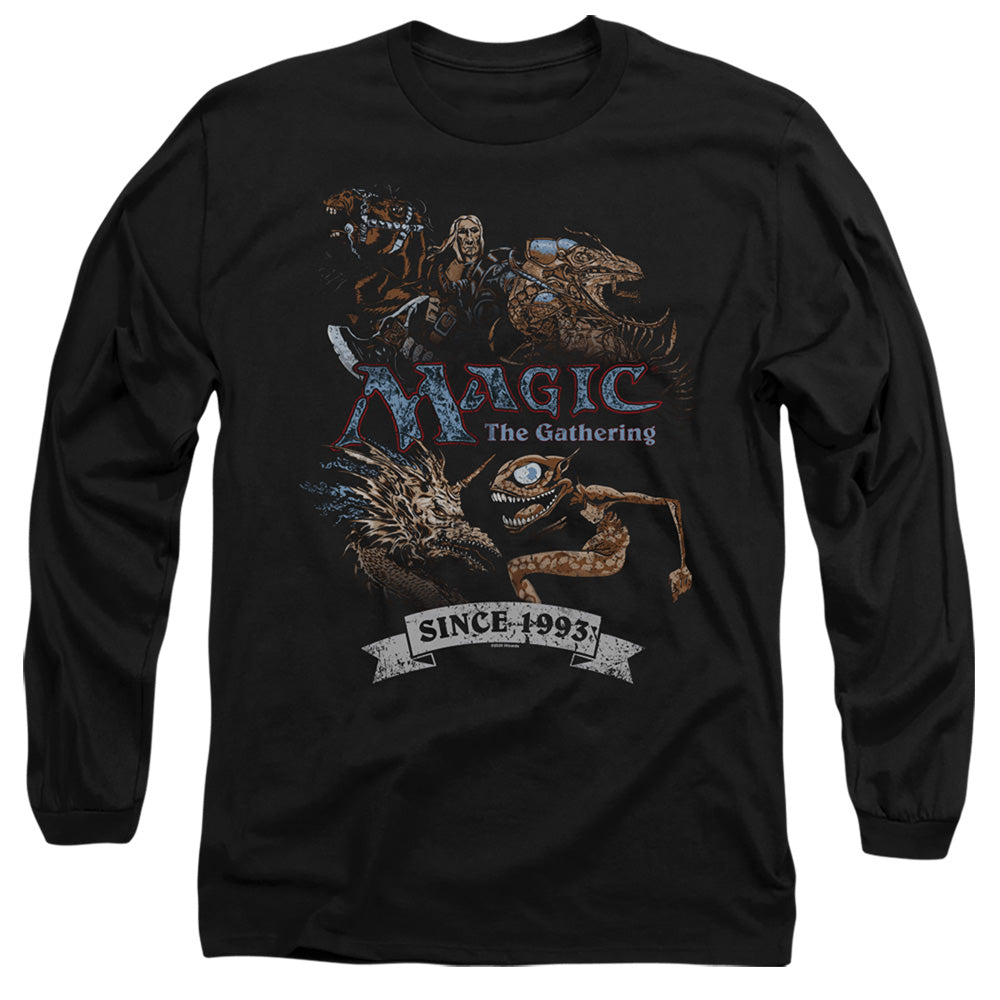 Magic The Gathering Four Pack Retro Mens Long Sleeve Shirt Black Officially Licensed