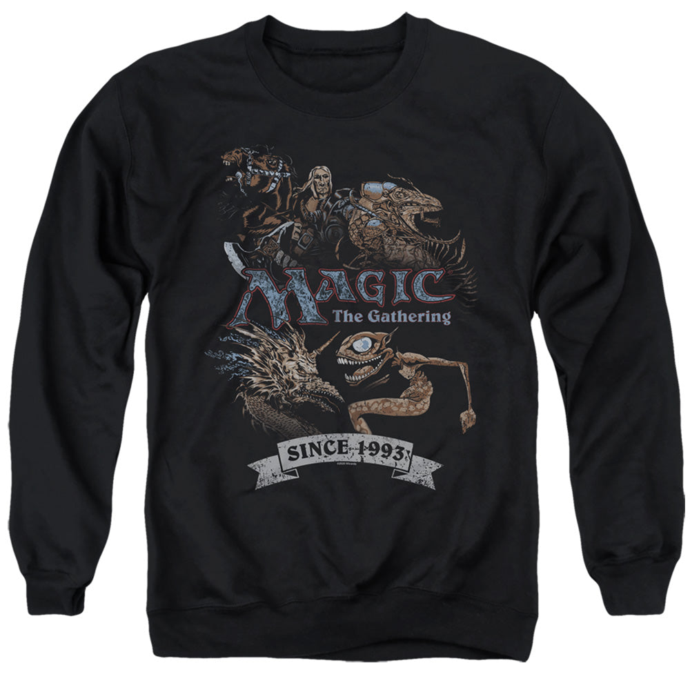 Magic The Gathering Four Pack Retro Mens Crewneck Sweatshirt Black Officially Licensed