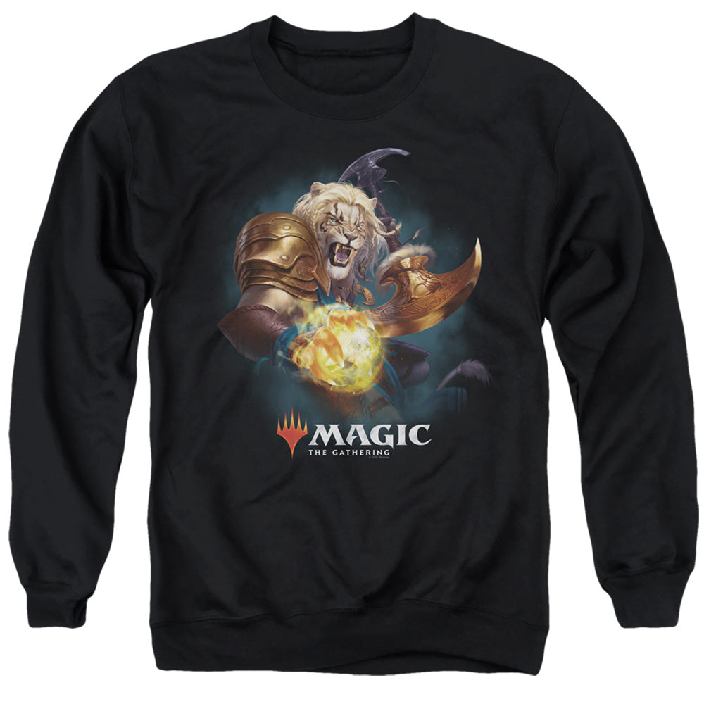 Magic The Gathering Ajani Mens Crewneck Sweatshirt Black Officially Licensed