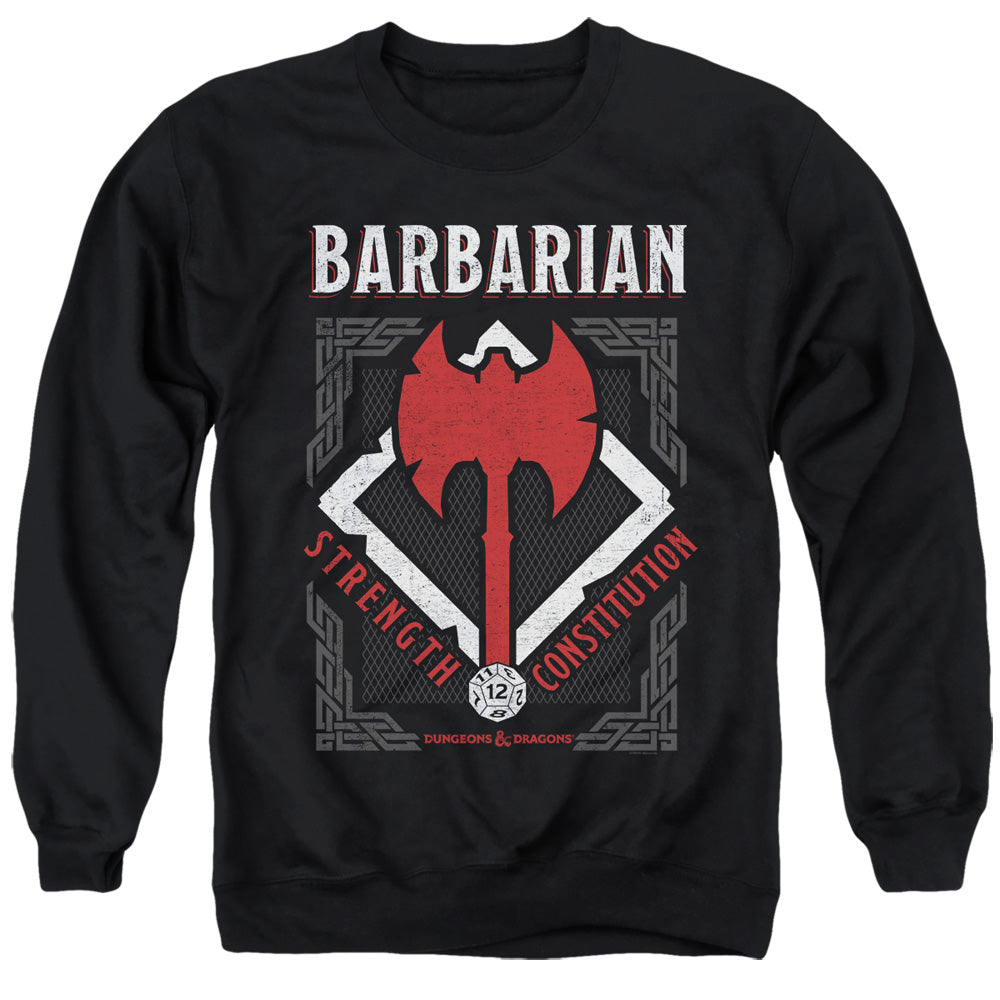 Dungeons And Dragons Barbarian Mens Crewneck Sweatshirt Black Officially Licensed