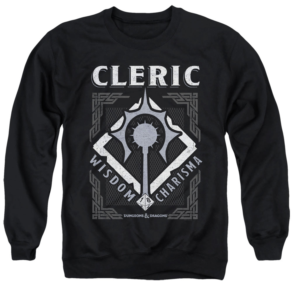 Dungeons And Dragons Cleric Mens Crewneck Sweatshirt Black Officially Licensed