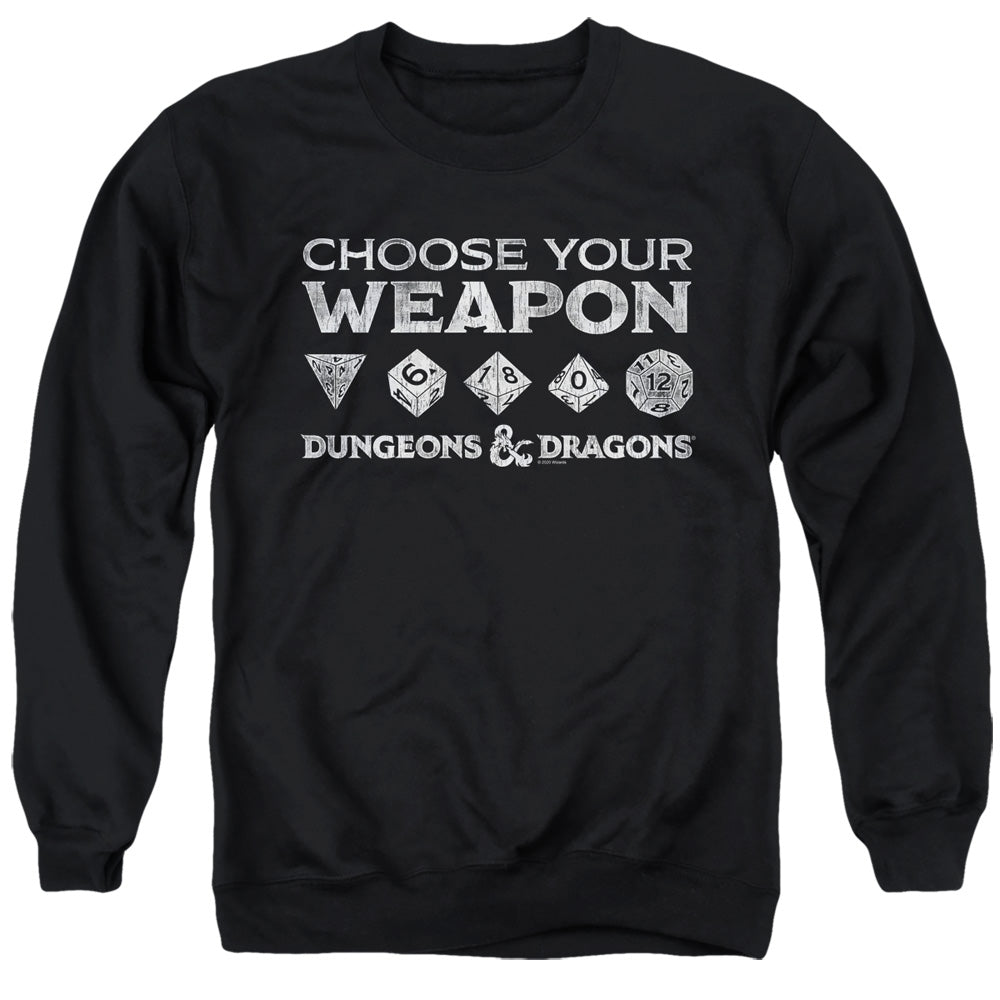 Dungeons And Dragons Choose Your Weapon Mens Crewneck Sweatshirt Black Officially Licensed