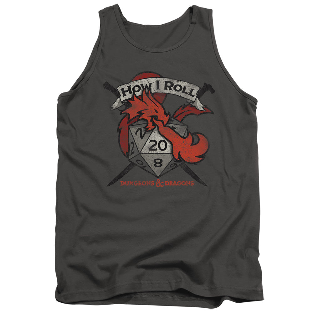 Dungeons And Dragons How I Roll D And D Mens Tank Top Shirt Charcoal Officially Licensed