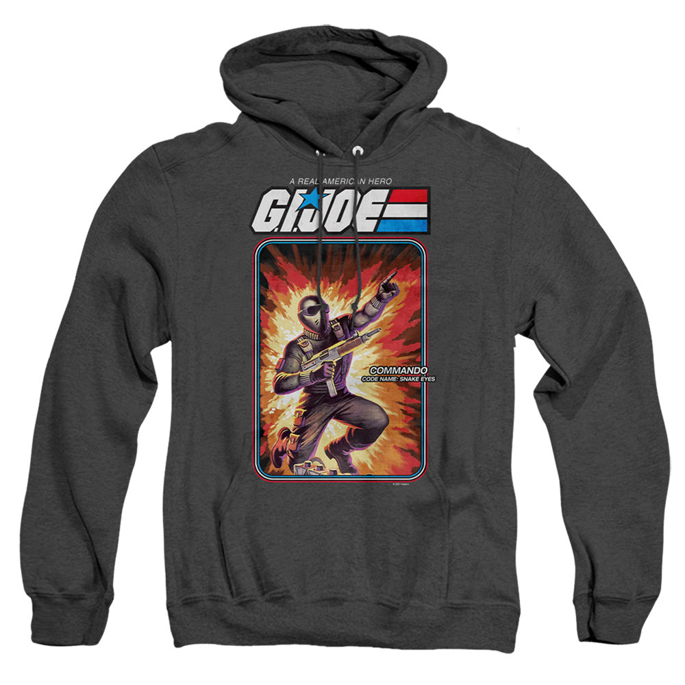 G.I. Joe Snake Eyes Card Heather Mens Hoodie Black Officially Licensed