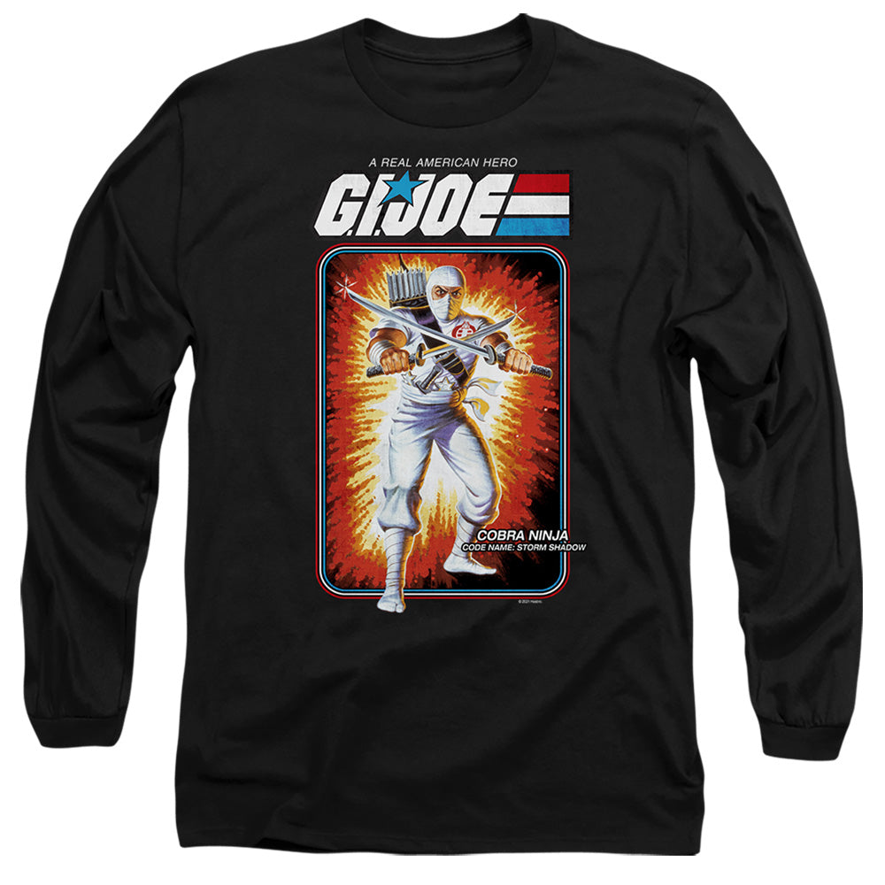 G.I. Joe Storm Shadow Card Mens Long Sleeve Shirt Black Officially Licensed