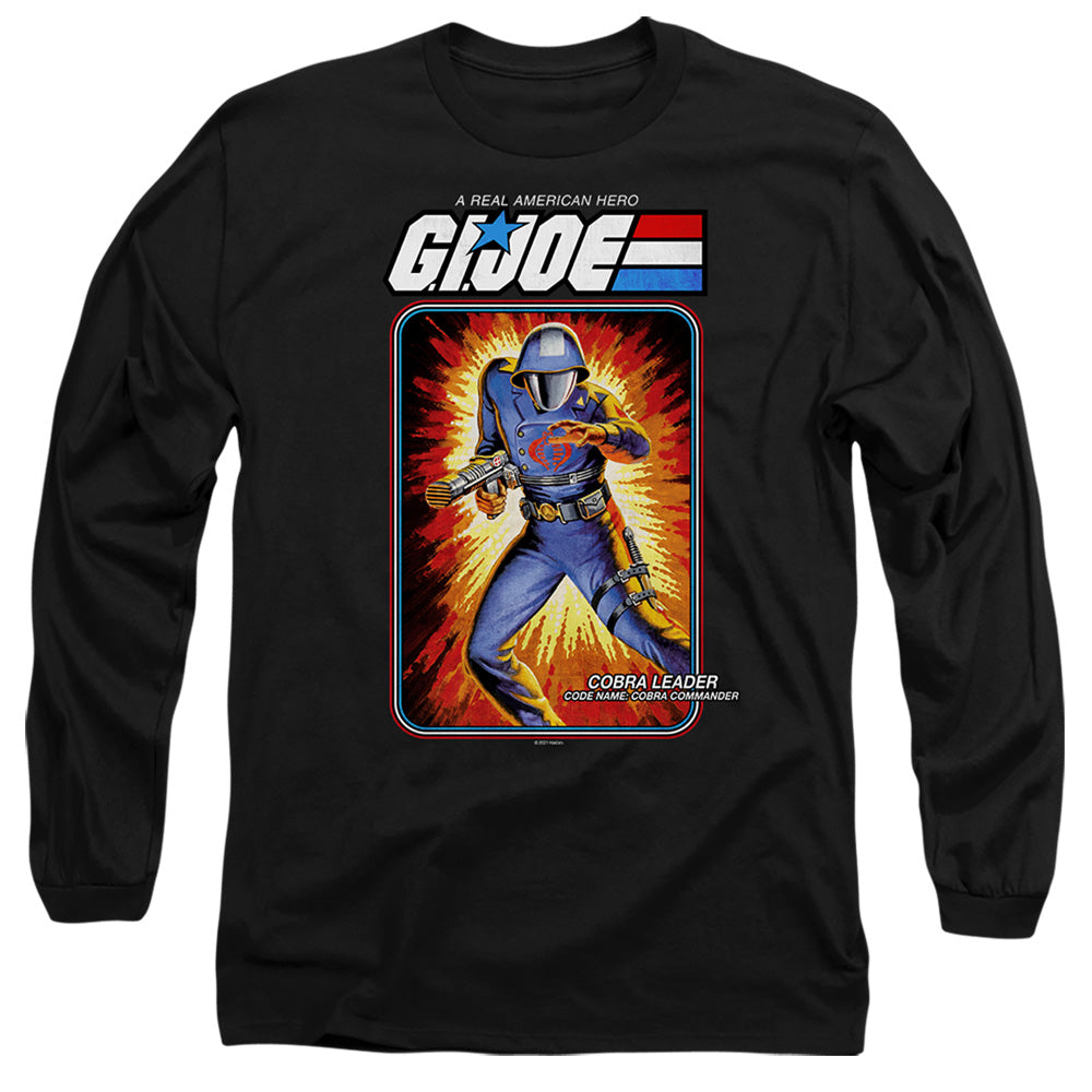 G.I. Joe Cobra Commander Card Mens Long Sleeve Shirt Black Officially Licensed