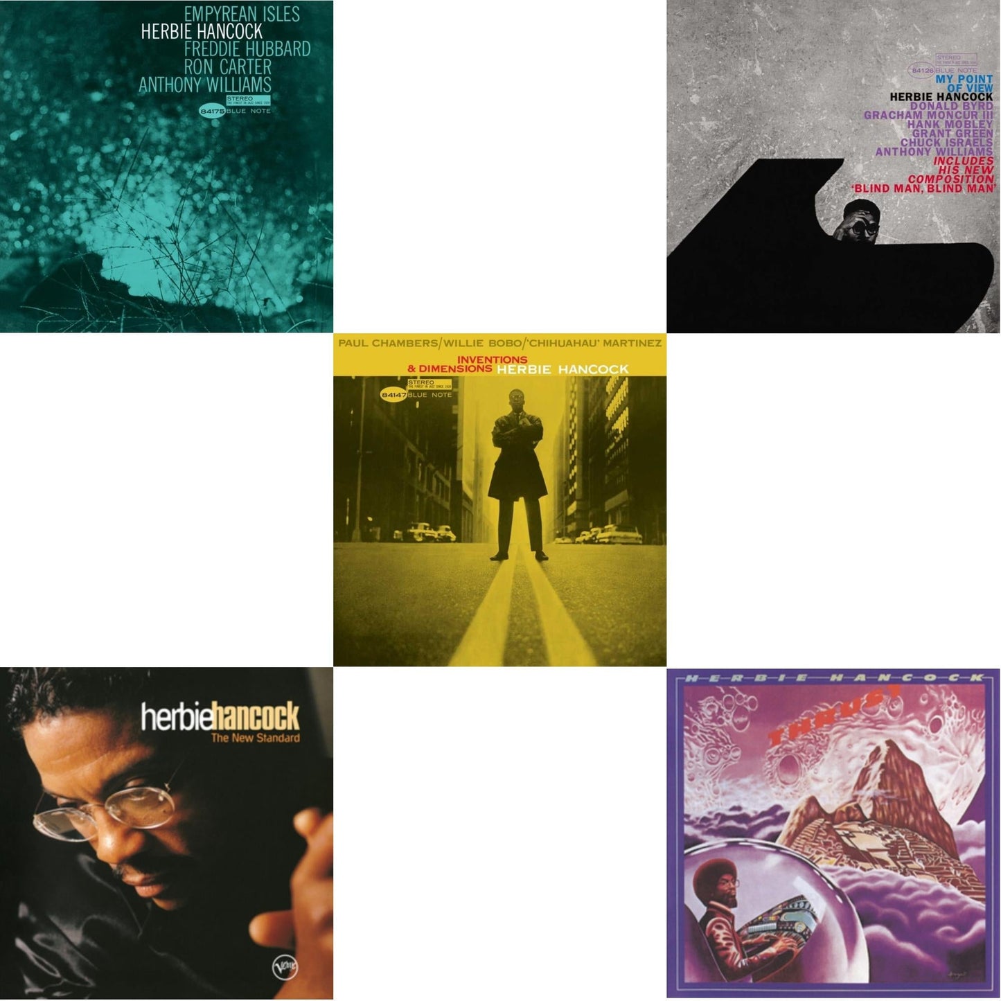 Herbie Hancock - Empyrean Isles (Blue Note Classic LP Vinyl Series) & New Standard (Verve By Request Series) (2LP) & Inventions & Dimensions & My Point Of View (Blue Note Tone Poet Series) & Thrust (180G)