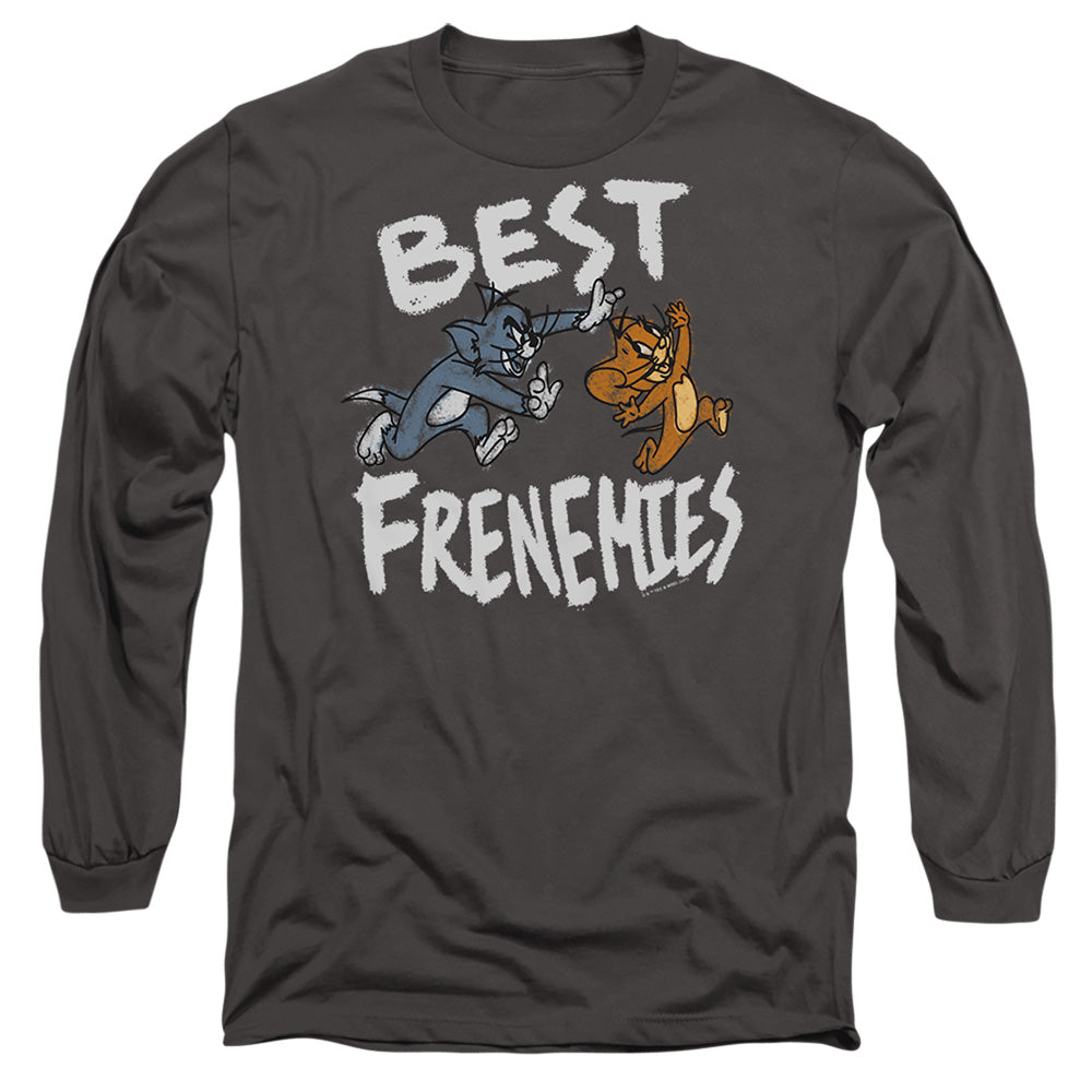 Tom And Jerry Movie Best Frenemies Mens Long Sleeve Shirt Charcoal Officially Licensed