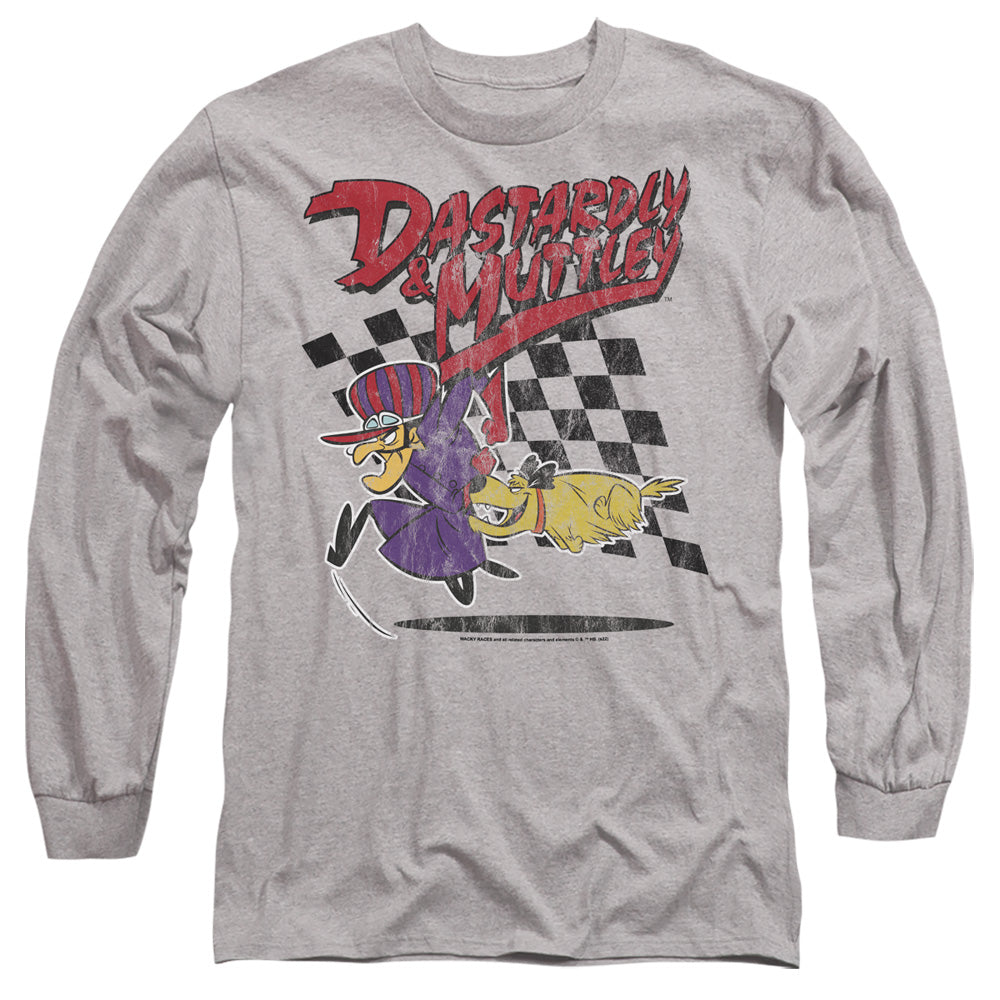 Wacky Races Dastardly & Muttley 1 Mens Long Sleeve Shirt Athletic Heather Officially Licensed