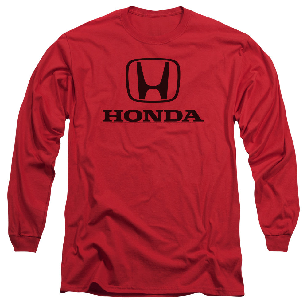 Honda Standard Logo Mens Long Sleeve Shirt Red Officially Licensed