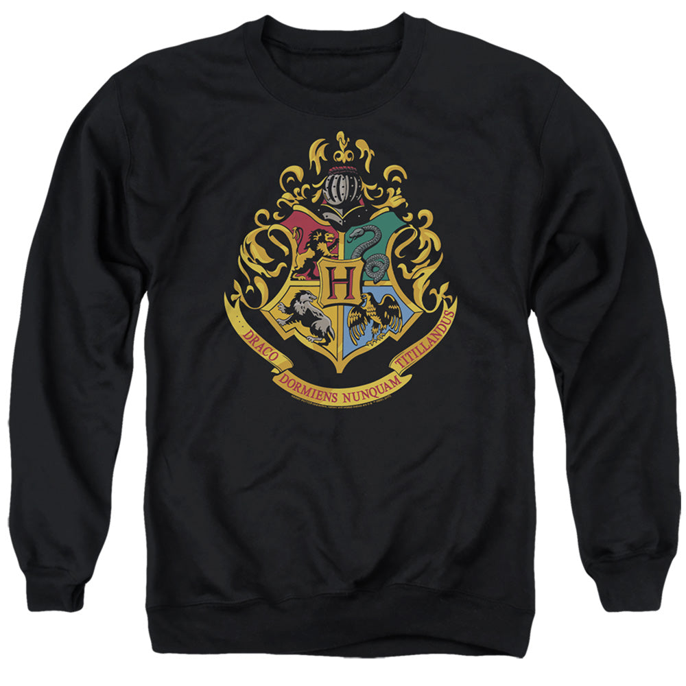 Harry Potter Hogwarts Crest Mens Crewneck Sweatshirt Black Officially Licensed