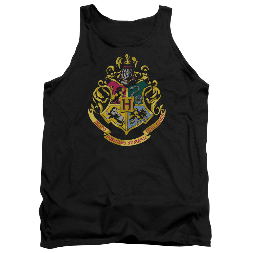 Harry Potter Hogwarts Crest Mens Tank Top Shirt Black Officially Licensed