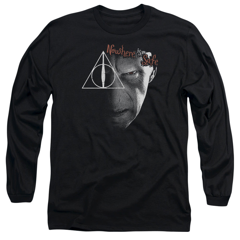 Harry Potter Nowhere Is Safe Mens Long Sleeve Shirt Black Officially Licensed Officially Licensed