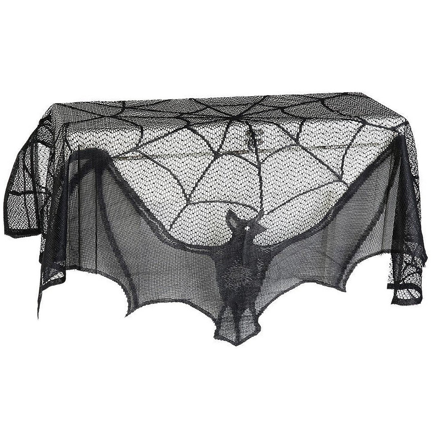 Halloween Decorative Bat Shaped Spider Web Curtain