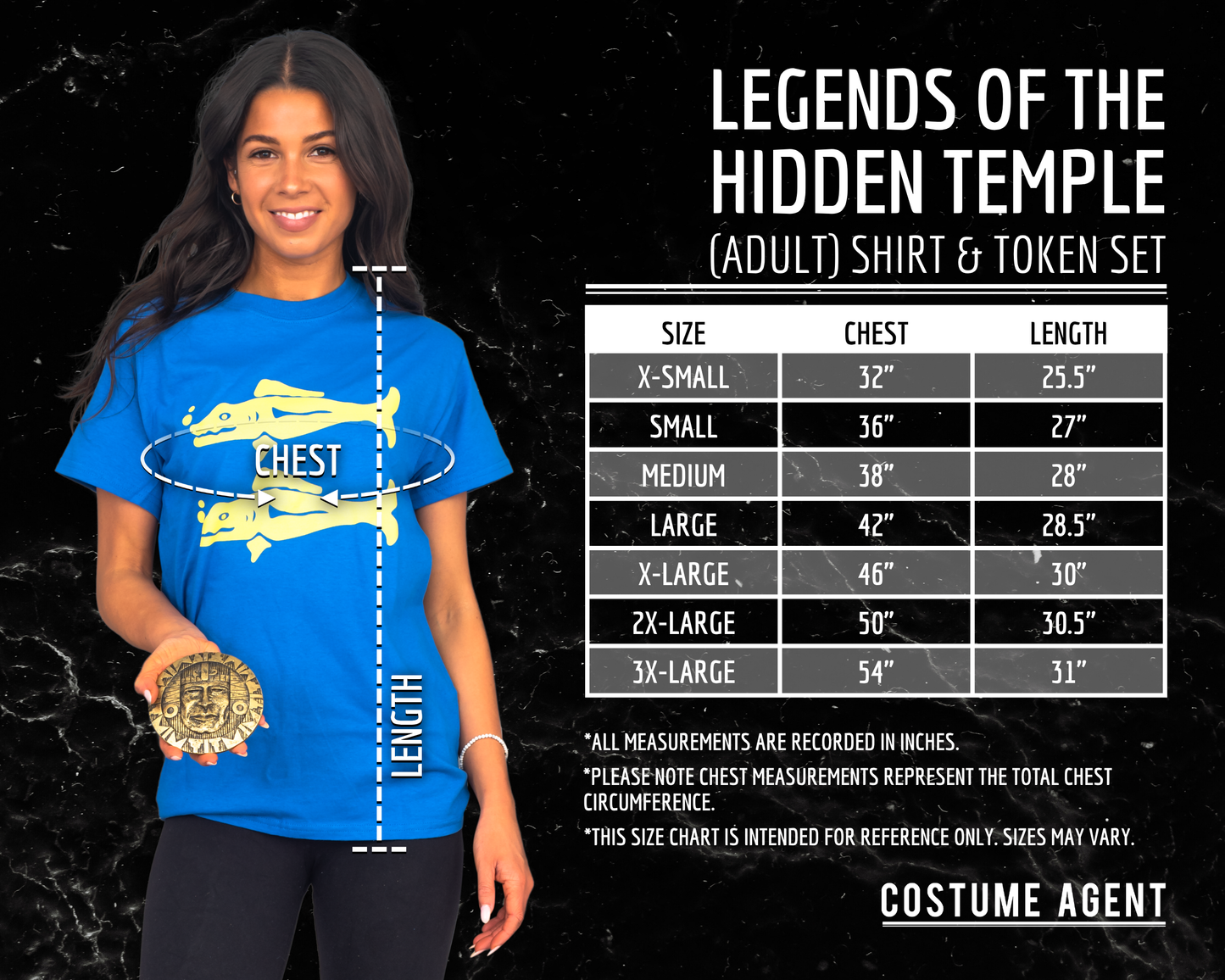 Legends of the Hidden Temple Shirt & Token Halloween Cosplay Costume Set