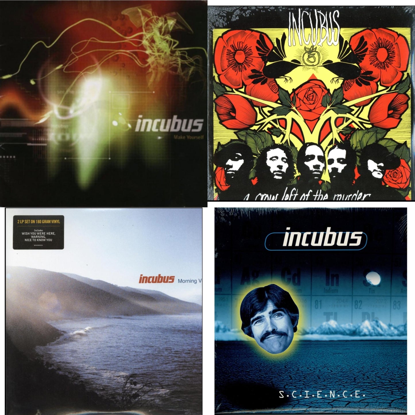 Incubus - Make Yourself (180G) & Crow Left Of The Murder (2LP/180G) & Morning View (2LP/180G) & S.C.I.E.N.C.E. (180G)