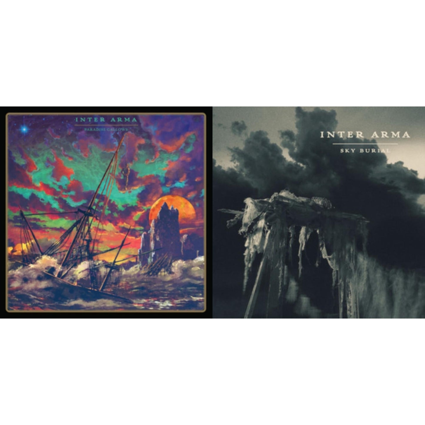 Inter Arma - Sky Burial (Coke Bottle Green With Aqua Blue, Bone White & Silver Splatter LP Vinyl) & Paradise Gallows (Mint Green & Grimace Purple Galaxy Merge Vinyl/2LP)