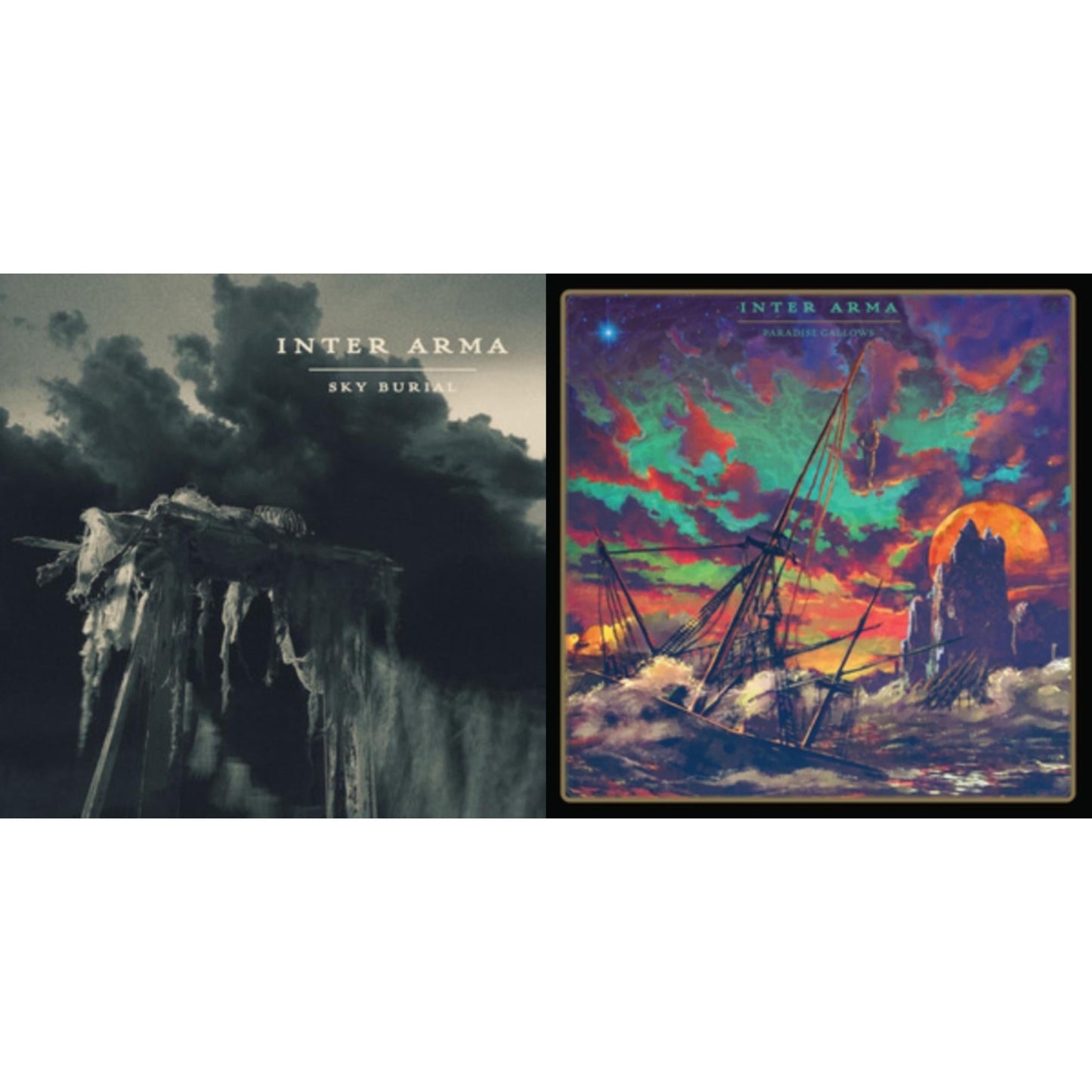Inter Arma - Sky Burial (Coke Bottle Green With Aqua Blue, Bone White & Silver Splatter LP Vinyl) & Paradise Gallows (Mint Green & Grimace Purple Galaxy Merge Vinyl/2LP)
