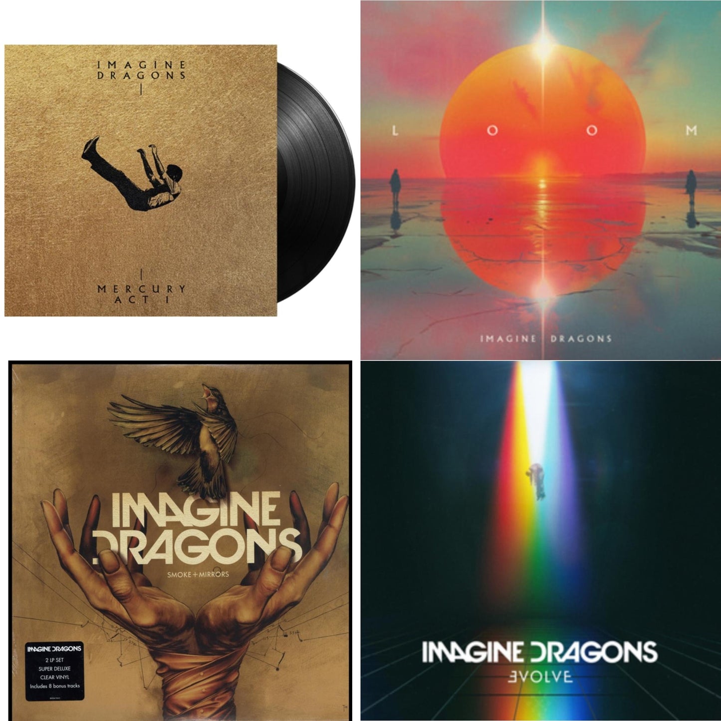 Imagine Dragons - Mercury – Act 1 & Loom (Translucent Coke Bottle Green LP Vinyl) & Smoke + Mirrors (Deluxe Edition) & Evolve