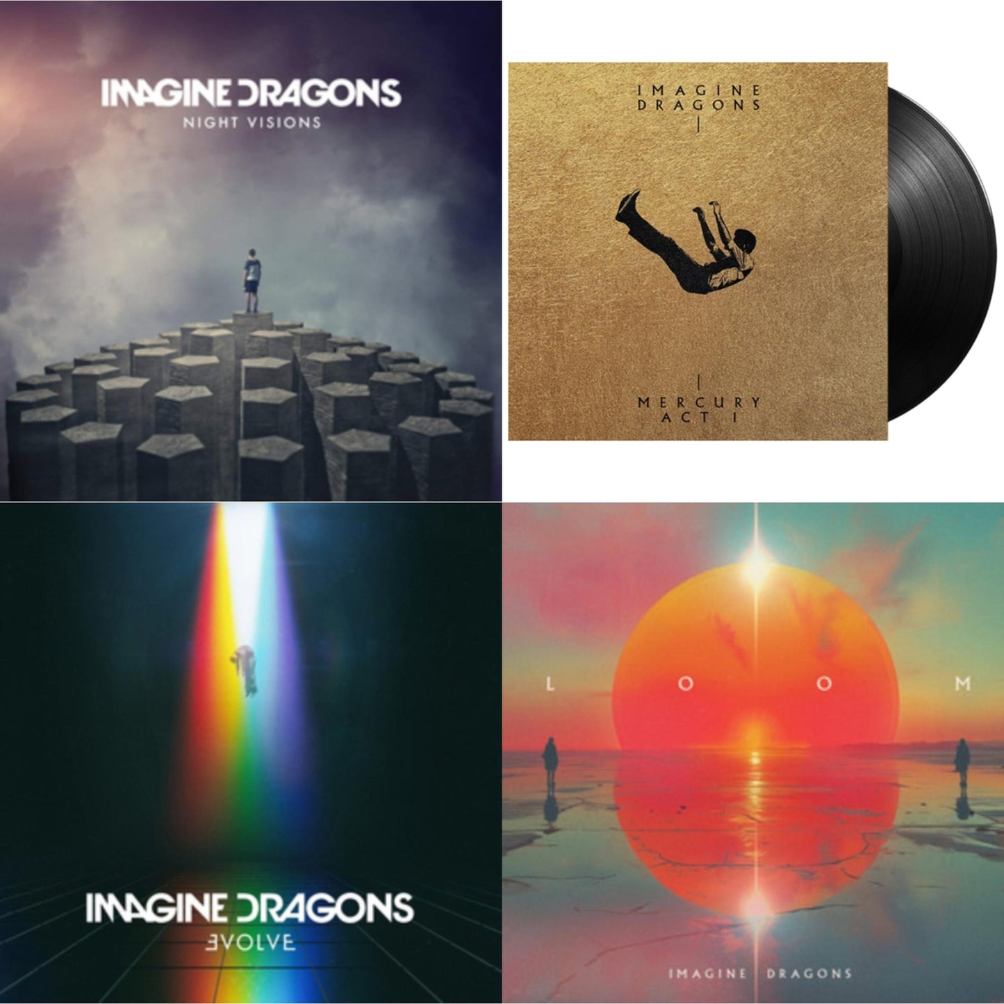Imagine Dragons - Mercury – Act 1 & Loom (Translucent Coke Bottle Green LP Vinyl) & Night Visions & Evolve