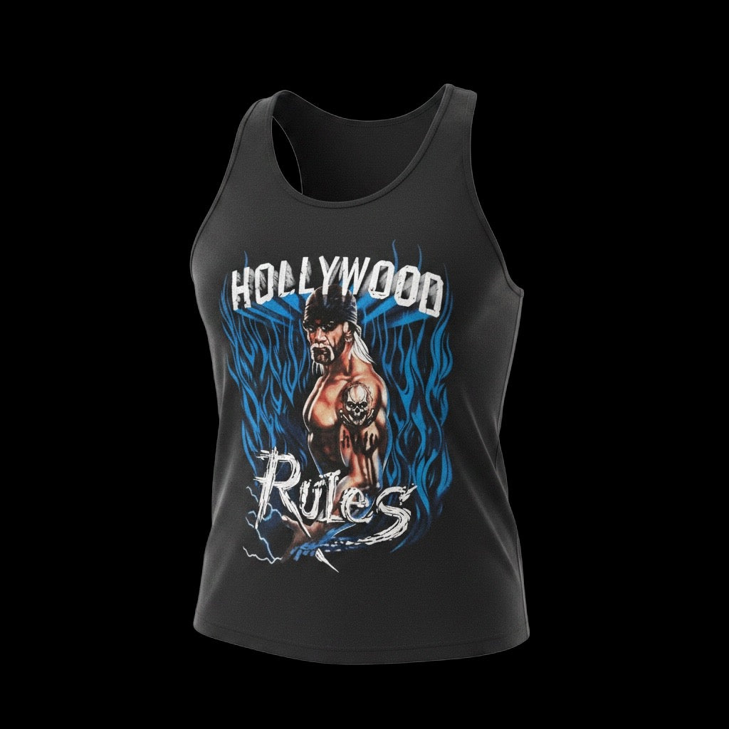 Mens Hollywood Rules Blue Flame Tank Top