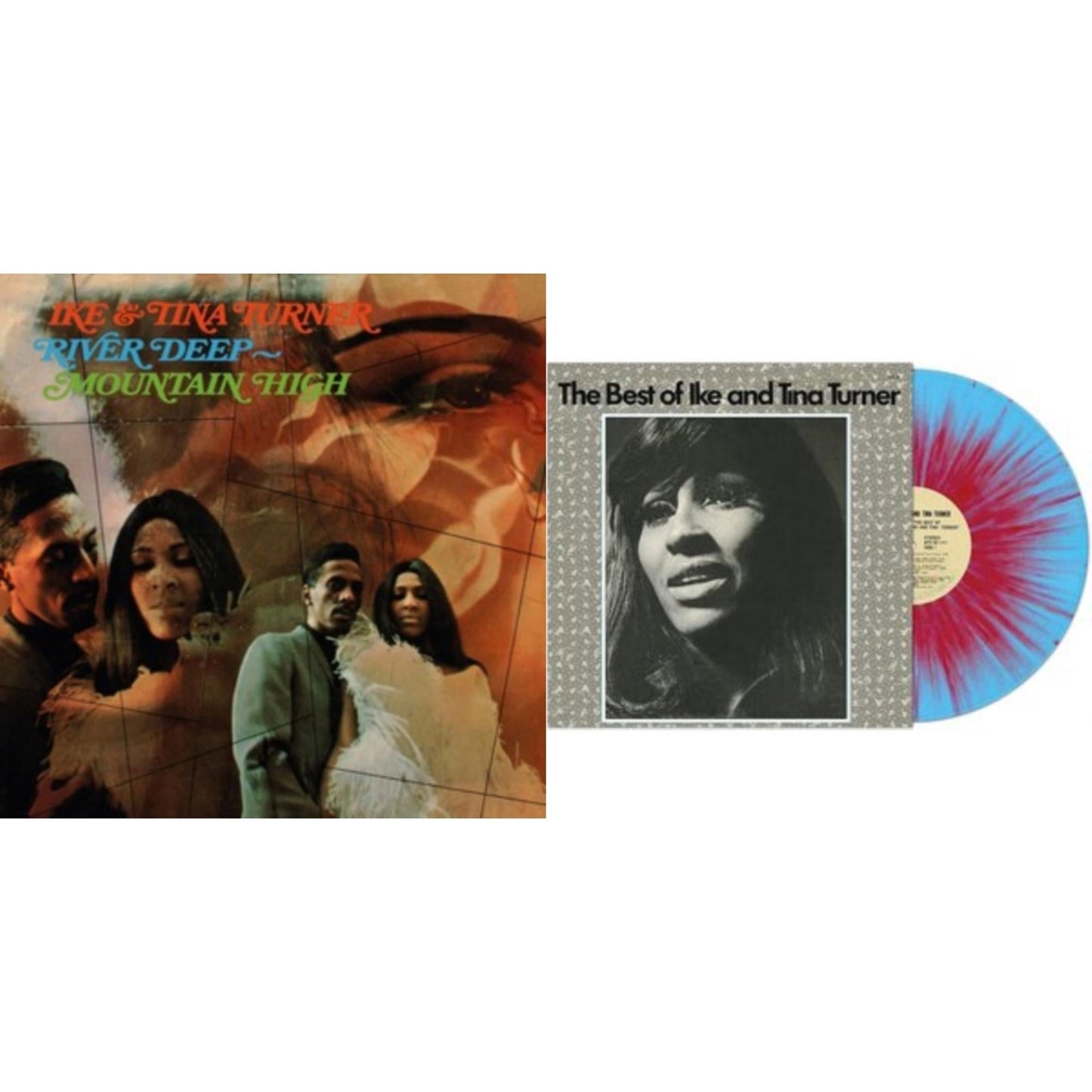 Ike & Tina Turner - River Deep-Mountain High (180G) & Best Of (Red & Blue Splatter LP Vinyl)