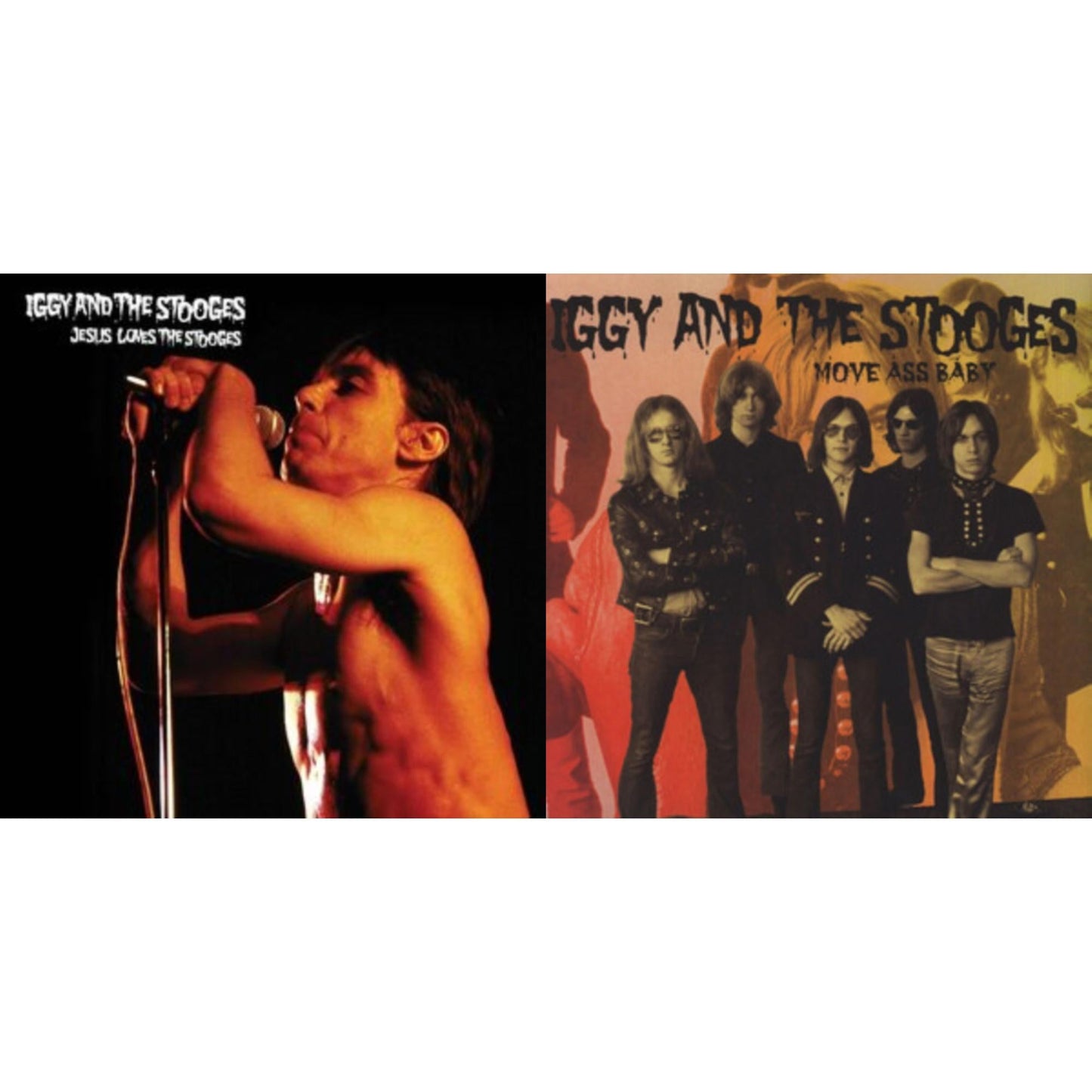 Iggy & The Stooges - Jesus Loves The Stooges (Black/Gold Splatter LP Vinyl) & Move Ass Baby (Clear Vinyl/2LP)