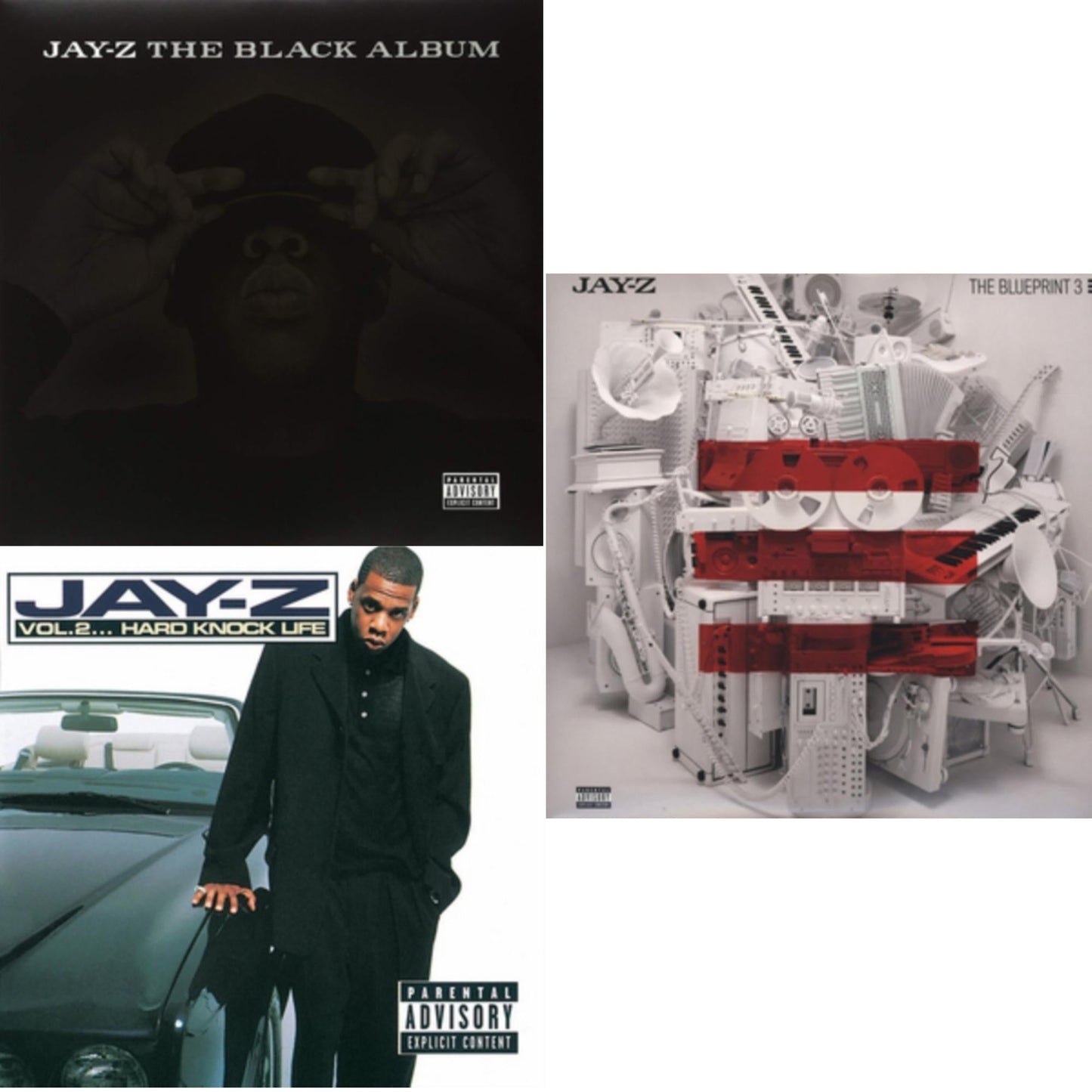 Jay-Z - Blueprint 3 (Exp) & Black Album & Vol. 2 Hard Knock Life (X) - LP Vinyl Bundle