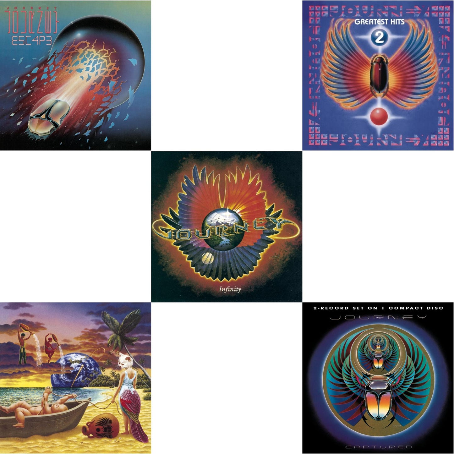 Journey - Trial By Fire & Journey's Greatest Hits Vol.2 & Captured & Infinity & Escape - CD Bundle