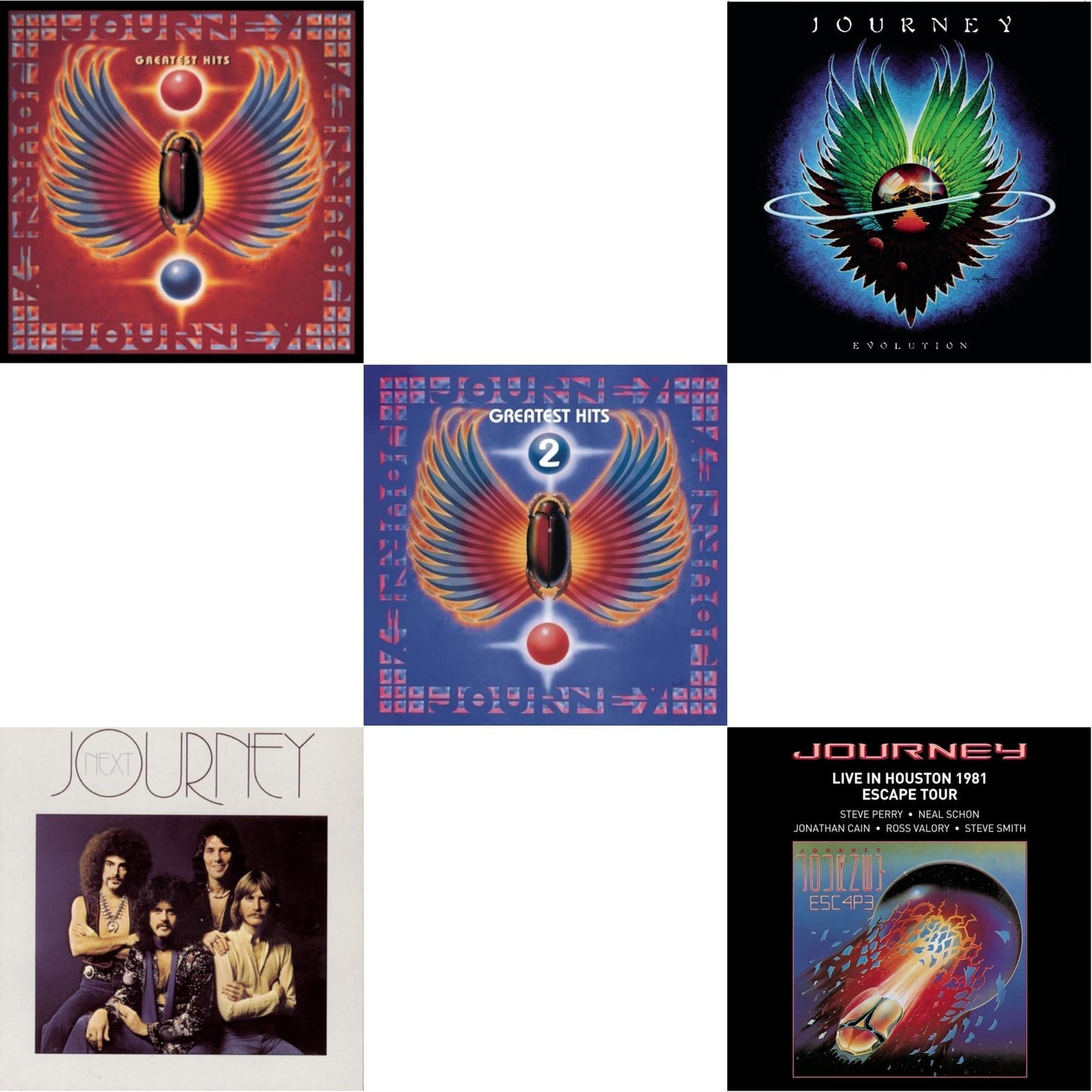 Journey - Greatest Hits & Next & Journey's Greatest Hits Vol.2 & Evolution & Live In Houston 1981: The Escape Tour - CD Bundle