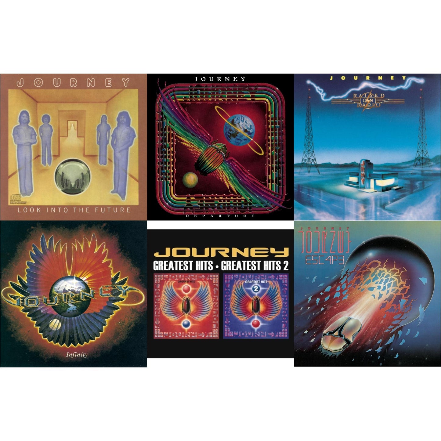 Journey - Look Into The Future & Departure & Raised On Radio & Infinity & Greatest Hits 1 & 2 & Escape - CD Bundle