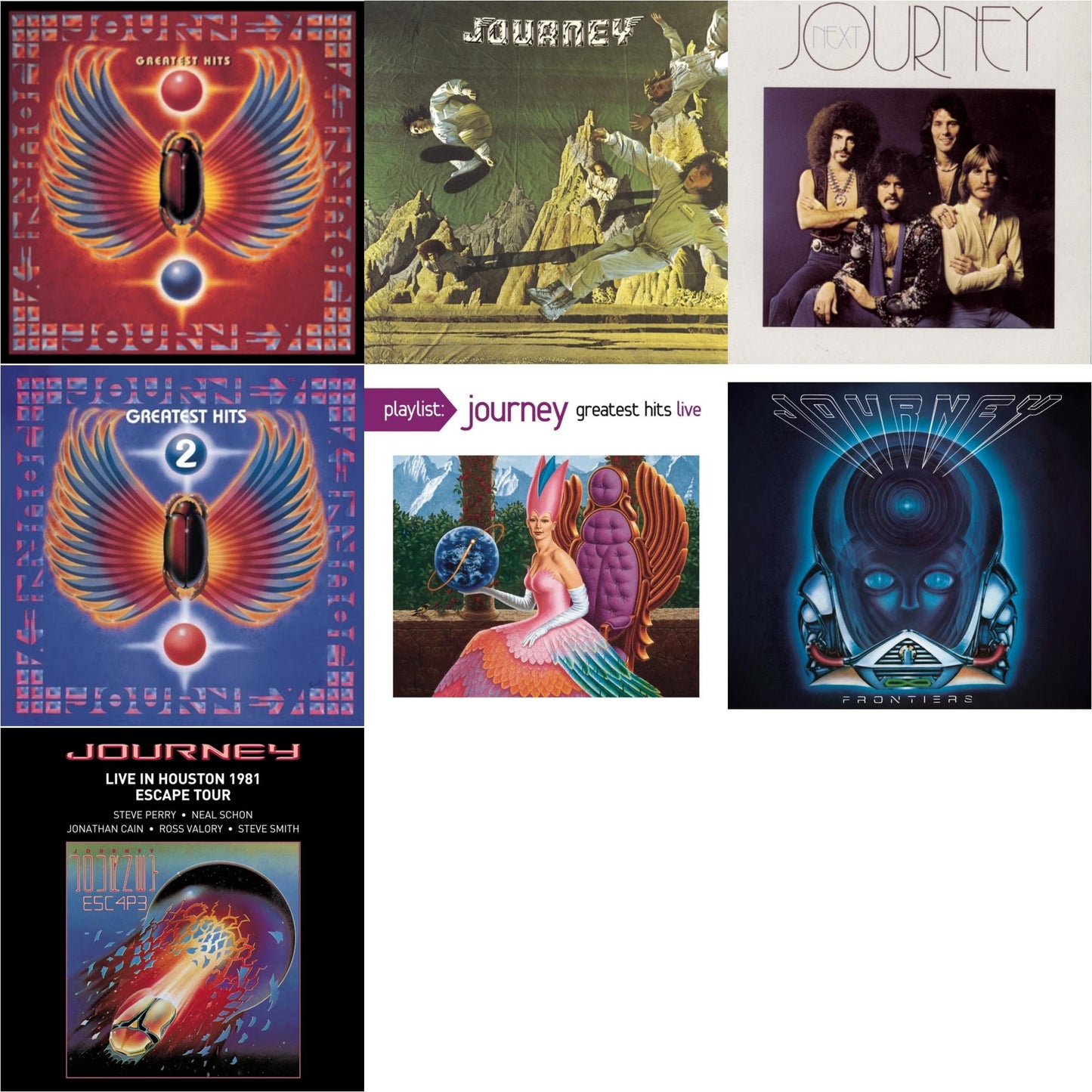 Journey - Greatest Hits & Journey & Next & Journey's Greatest Hits Vol.2 & Playlist: Journey Greatest Hits Live & Frontiers & Live In Houston 1981: The Escape Tour - CD Bundle