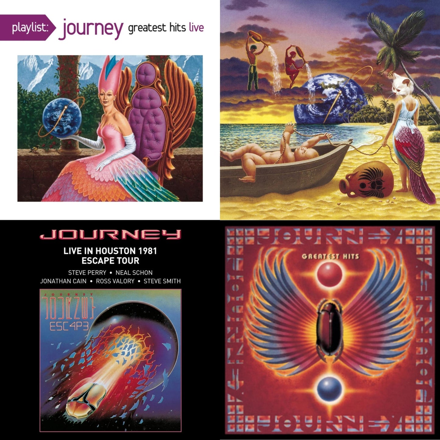 Journey - Greatest Hits & Trial By Fire & Playlist: Journey Greatest Hits Live & Live In Houston 1981: The Escape Tour - CD Bundle