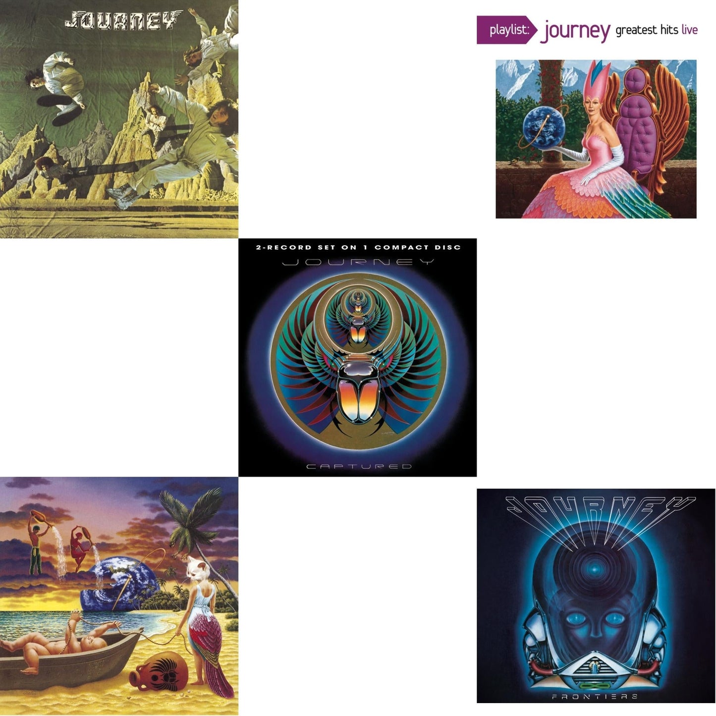 Journey - Journey & Trial By Fire & Captured & Playlist: Journey Greatest Hits Live & Frontiers - CD Bundle