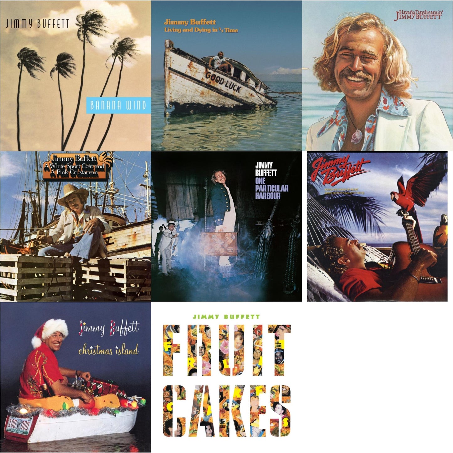 Jimmy Buffett - Christmas Island & Fruitcakes (2LP) & Living & Dying In 3/4 Time & One Particular Harbour & Havana Daydreamin & White Sport Coat & A Pink Crustacean & Banana Wind (2LP) & Songs You Know By Heart