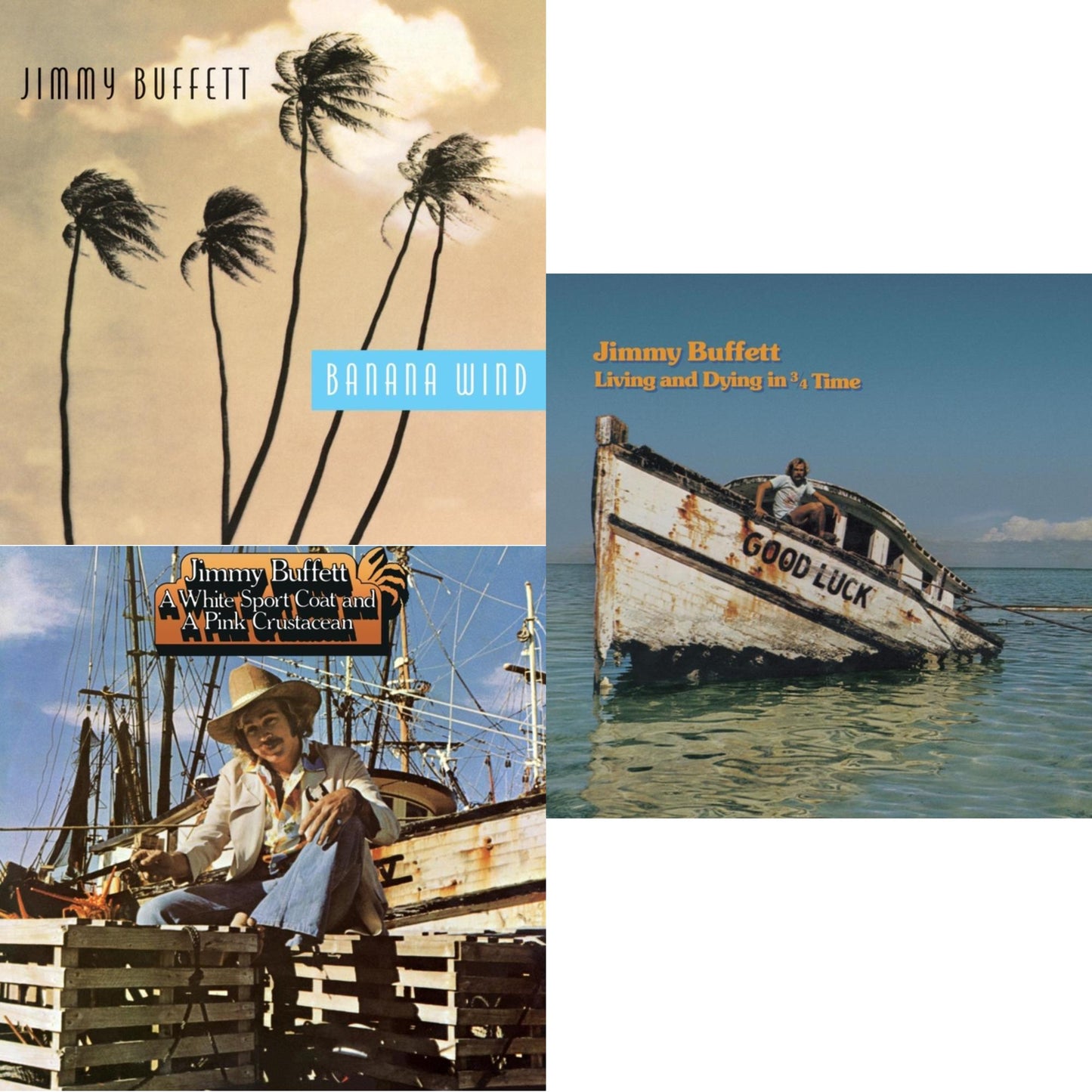 Jimmy Buffett - Living & Dying In 3/4 Time & White Sport Coat & A Pink Crustacean & Banana Wind (2LP)