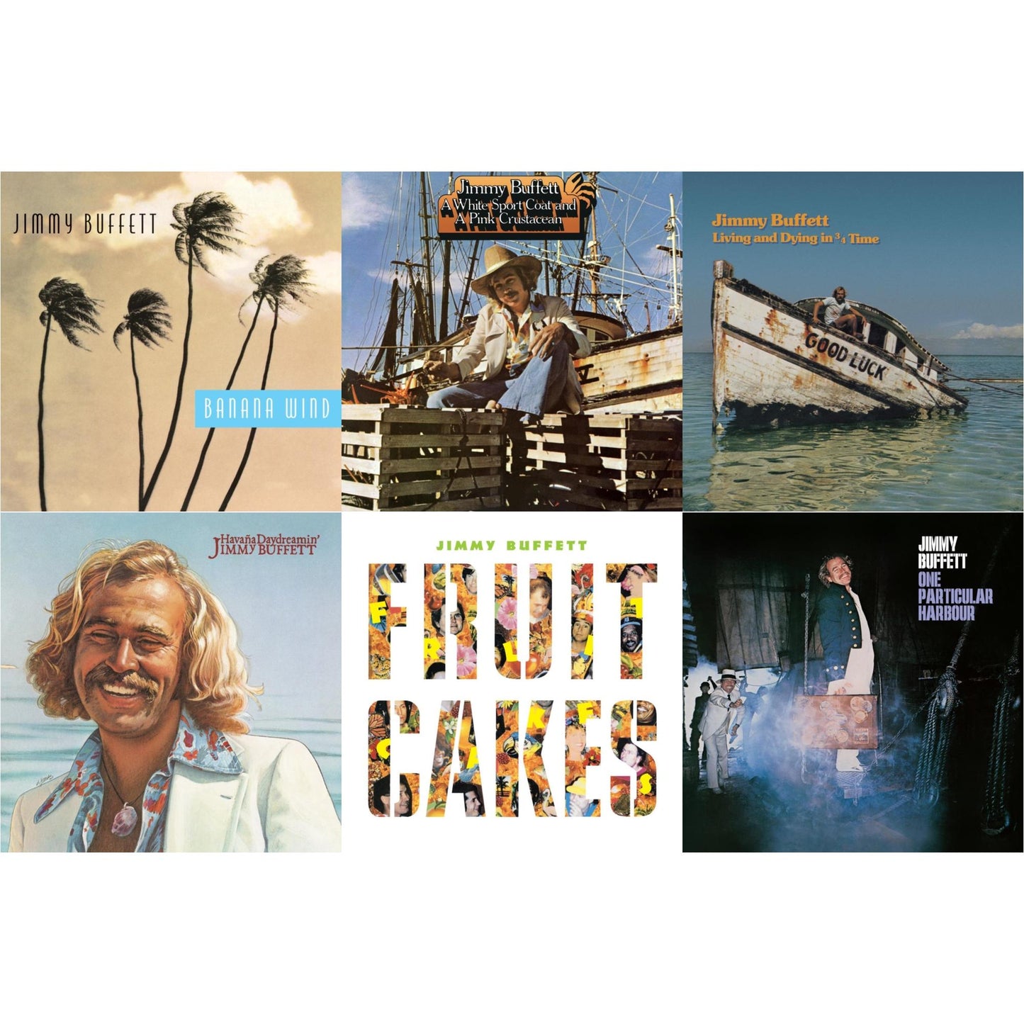 Jimmy Buffett - Fruitcakes (2LP) & Living & Dying In 3/4 Time & One Particular Harbour & Havana Daydreamin & White Sport Coat & A Pink Crustacean & Banana Wind (2LP)