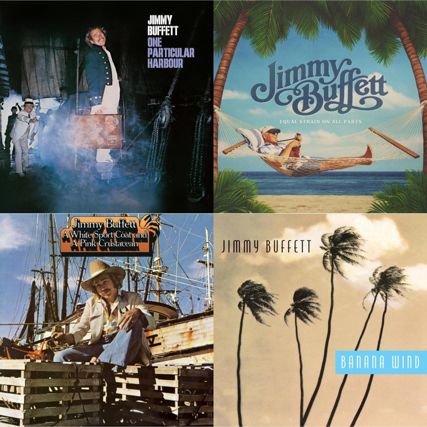 Jimmy Buffett - One Particular Harbour & Equal Strain On All Parts (Electric Blue Vinyl/2LP) & White Sport Coat & A Pink Crustacean & Banana Wind (2LP)