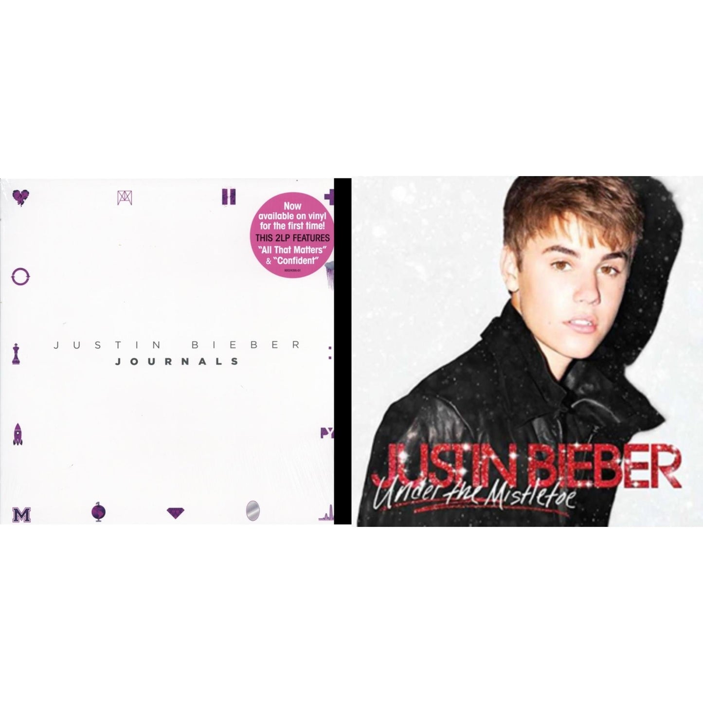 Justin Bieber - Journals & Under The Mistletoe - LP Vinyl Bundle
