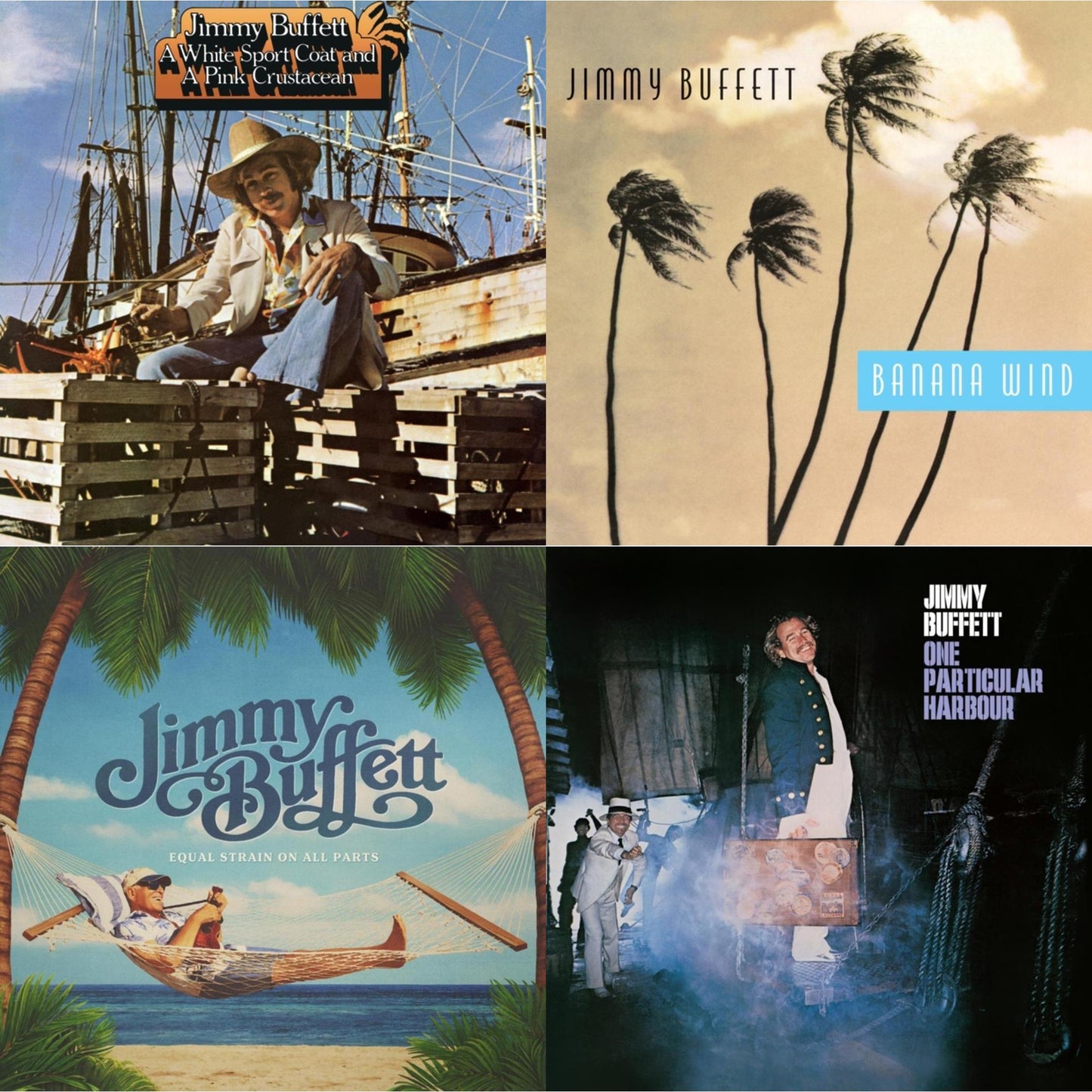 Jimmy Buffett - White Sport Coat & A Pink Crustacean & Banana Wind (2LP) & Equal Strain On All Parts (Electric Blue Vinyl/2LP) & One Particular Harbour