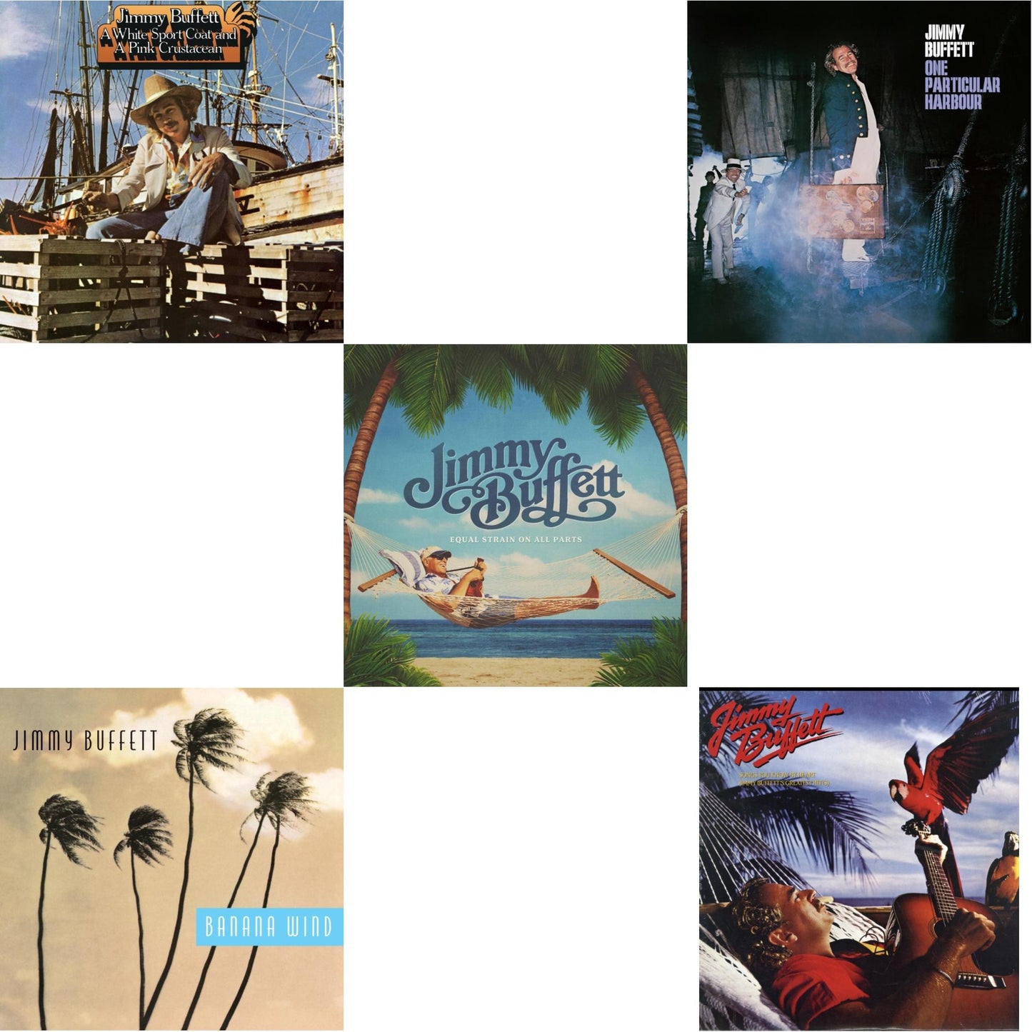 Jimmy Buffett - White Sport Coat & A Pink Crustacean & Banana Wind (2LP) & Equal Strain On All Parts (Electric Blue Vinyl/2LP) & One Particular Harbour & Songs You Know By Heart