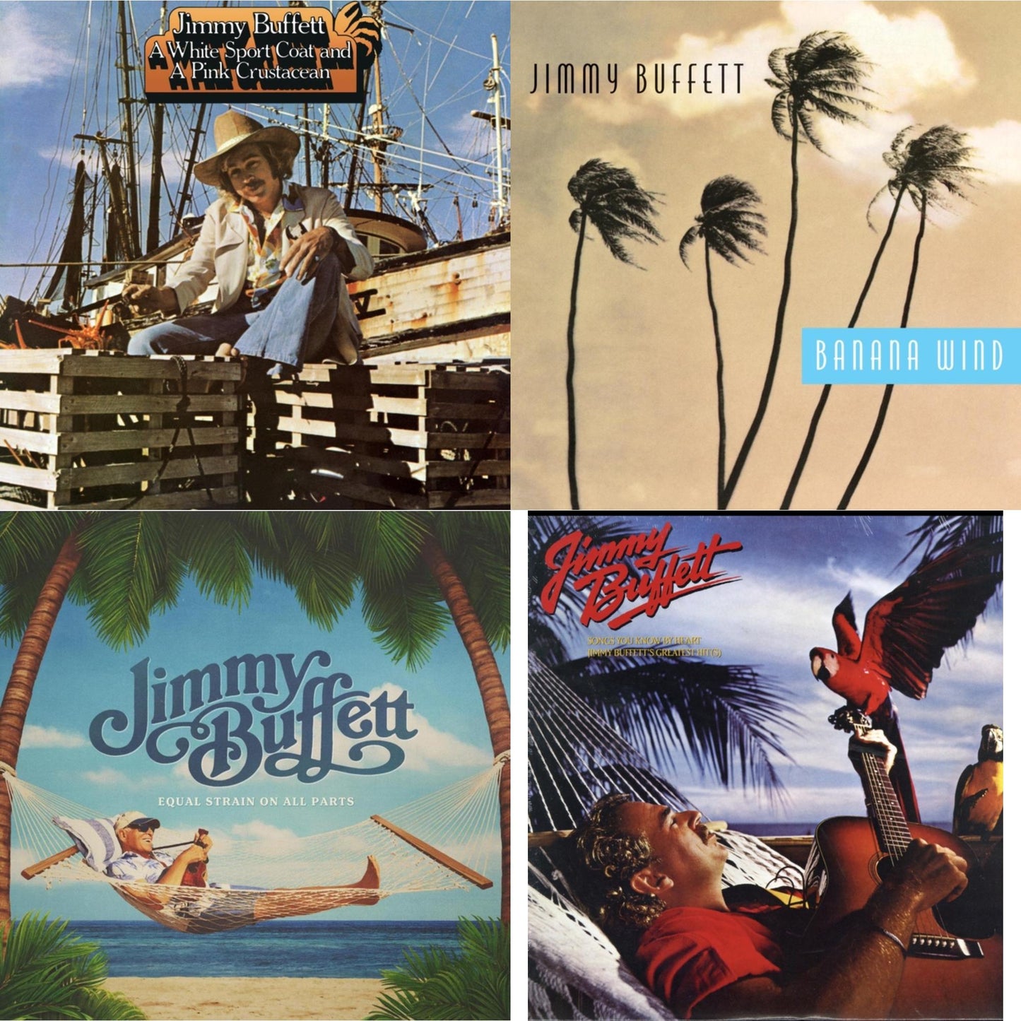 Jimmy Buffett - White Sport Coat & A Pink Crustacean & Banana Wind (2LP) & Equal Strain On All Parts (Electric Blue Vinyl/2LP) & Songs You Know By Heart