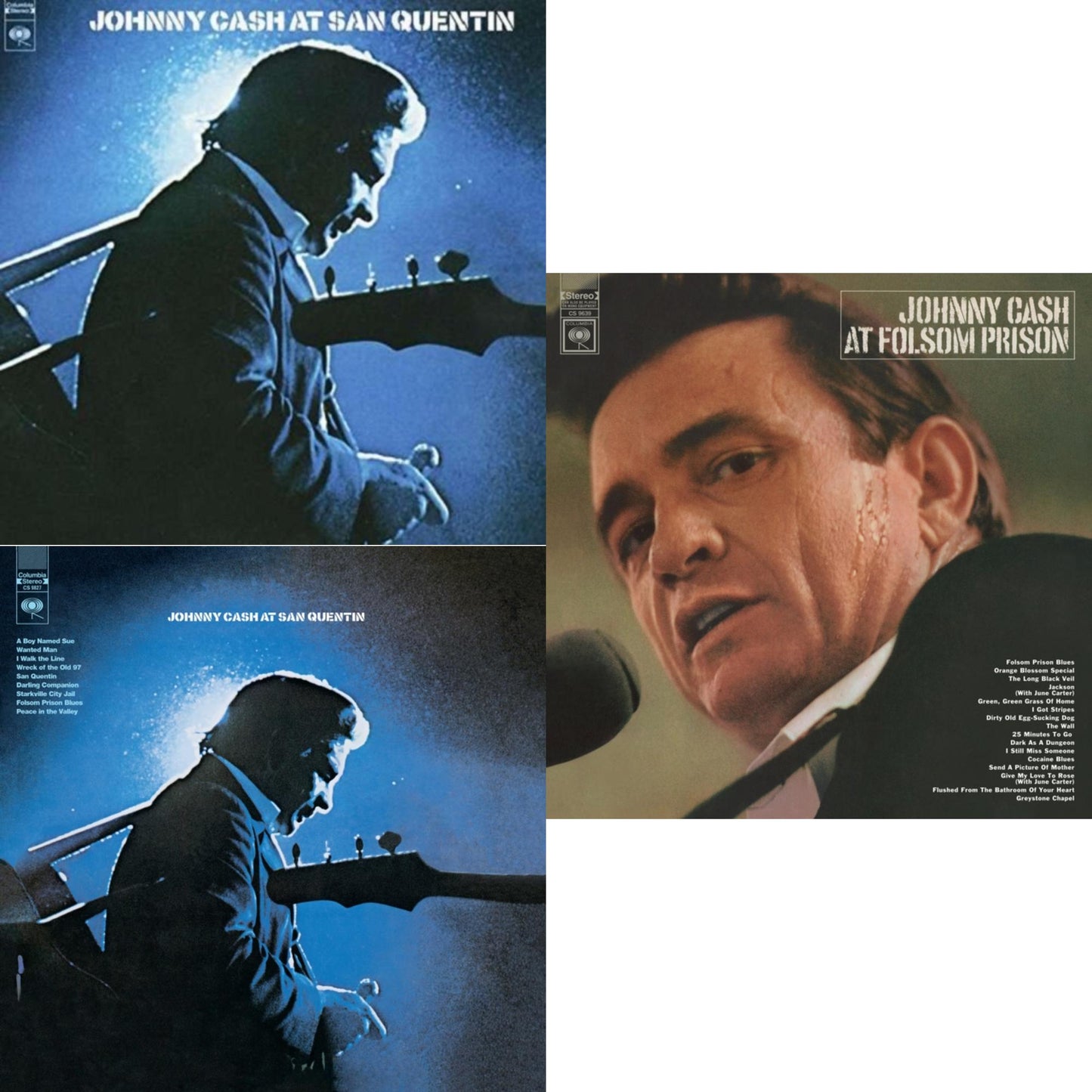 Johnny Cash - At Folsom Prison & At San Quentin & At San Quentin - LP Vinyl Bundle