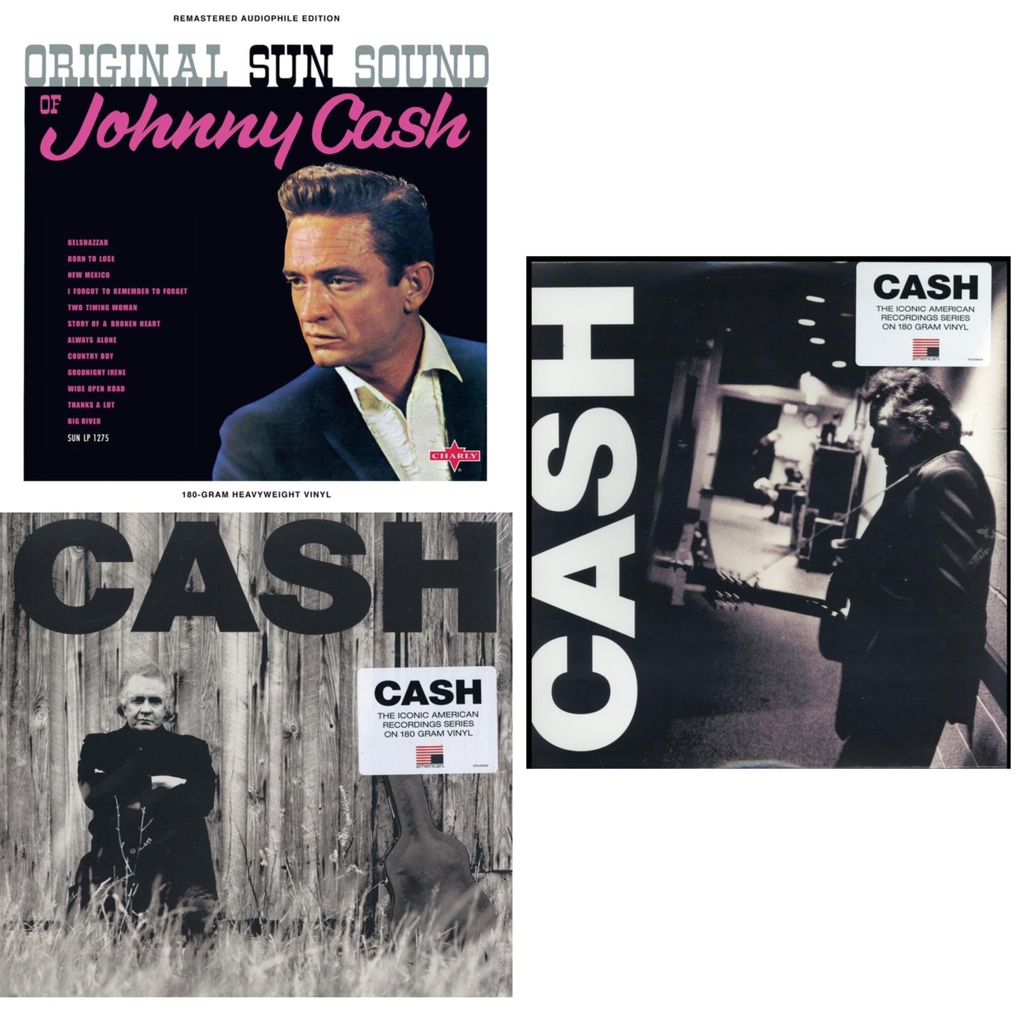 Johnny Cash - Original Sun Sound Of Johnny Cash & American Ii: Unchained (180G) & American Iii: Soitary Man - LP Vinyl Bundle