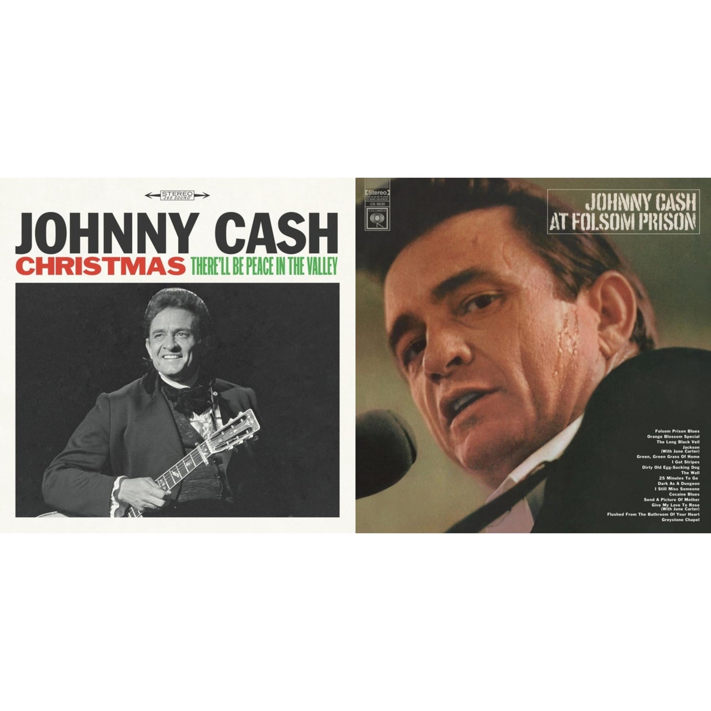 Johnny Cash - At Folsom Prison & Christmas: There'll Be Peace In The Valley - LP Vinyl Bundle